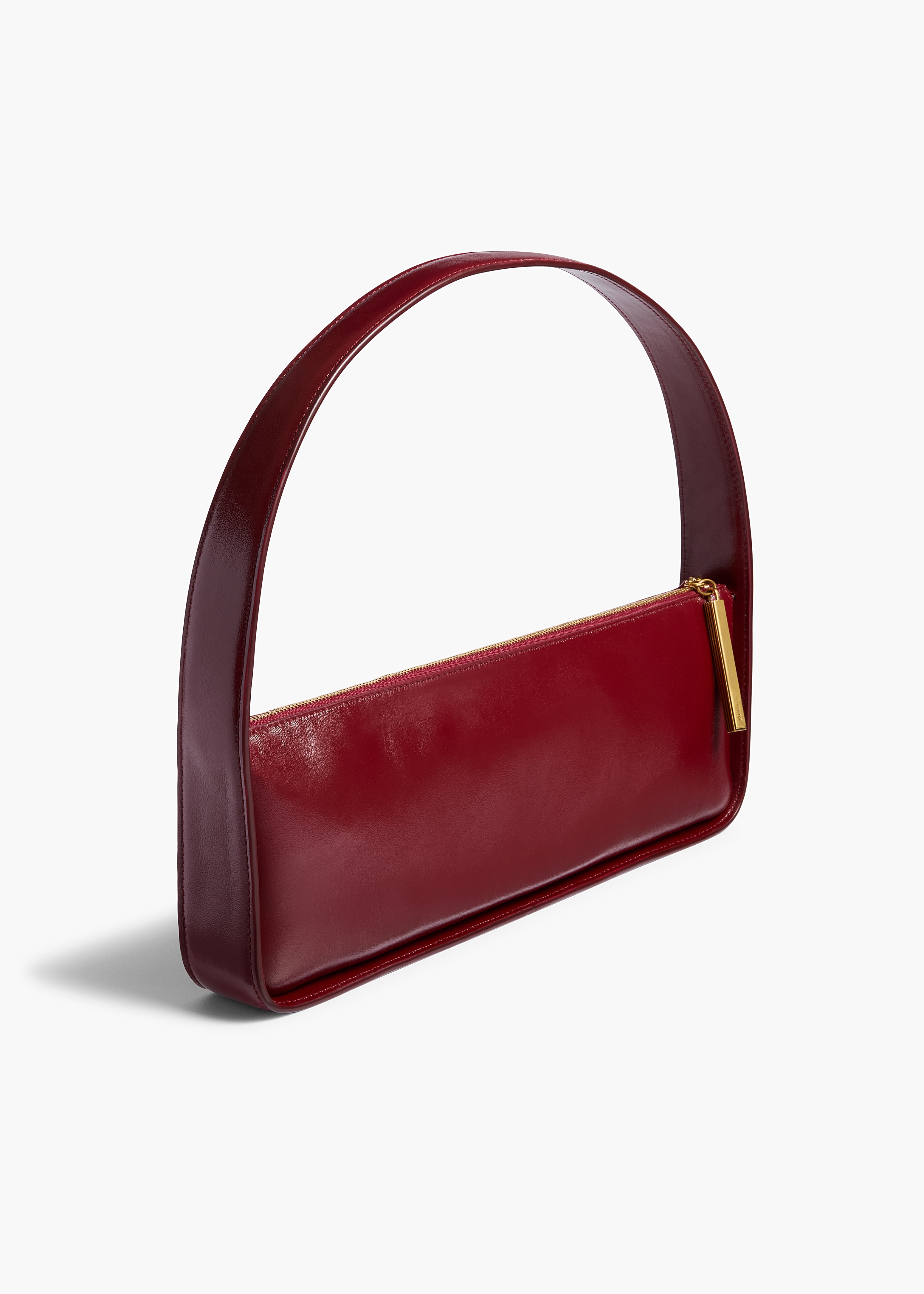 Lori Baguette Bag in Bordeaux Crackle Patent Leather
