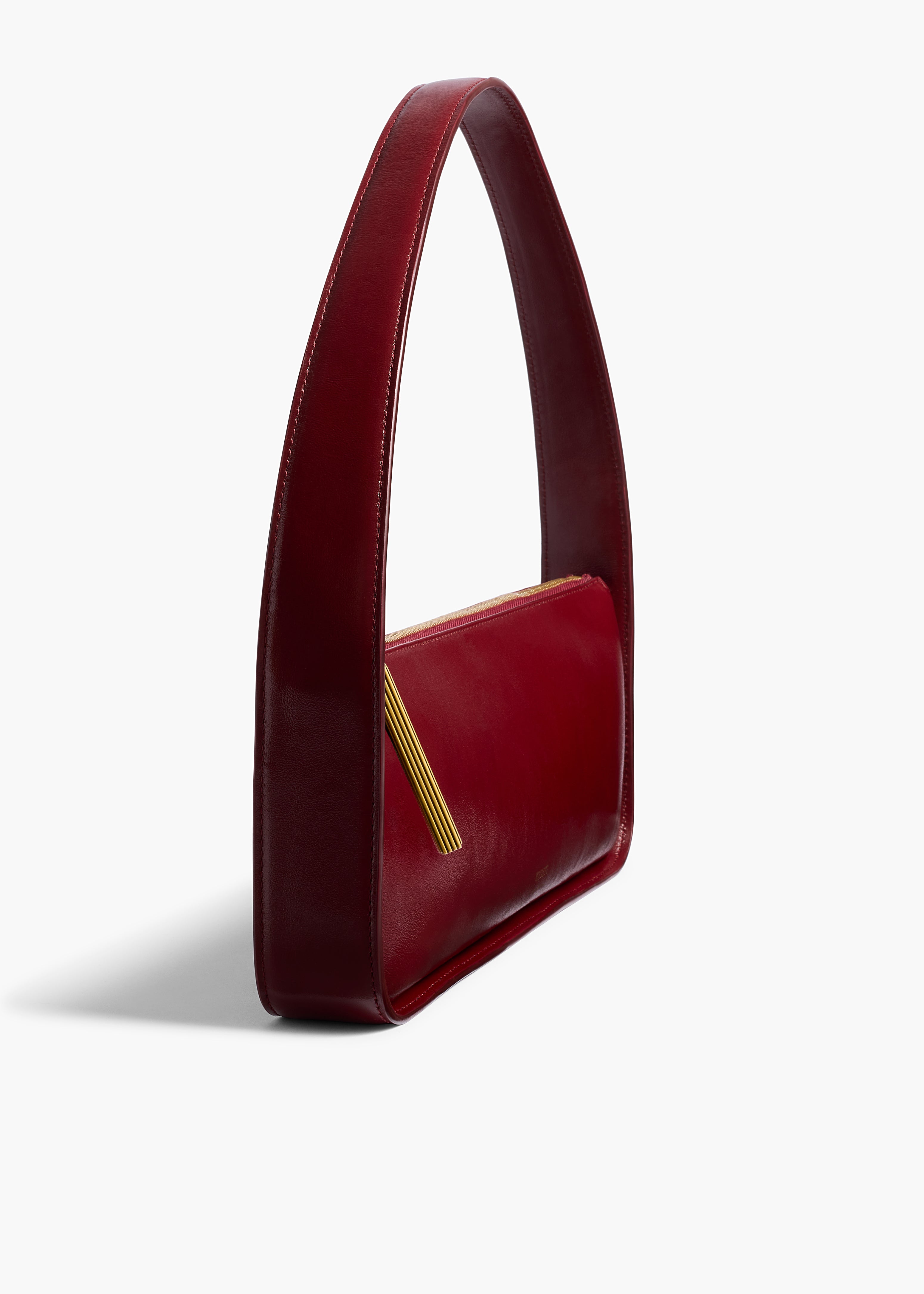 Lori Baguette Bag in Bordeaux Crackle Patent Leather