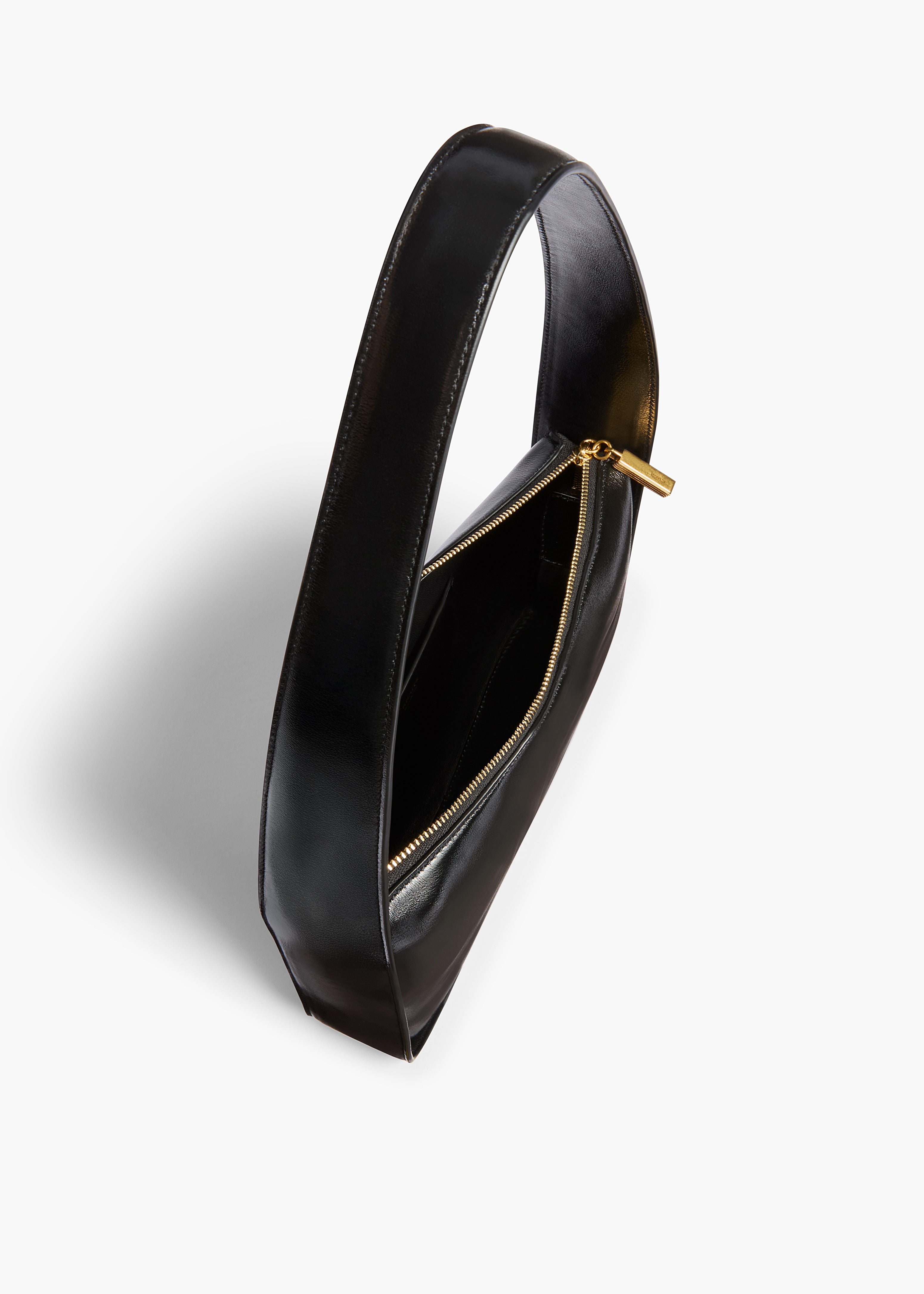Lori Squared Bag in Black Crackle Patent Leather