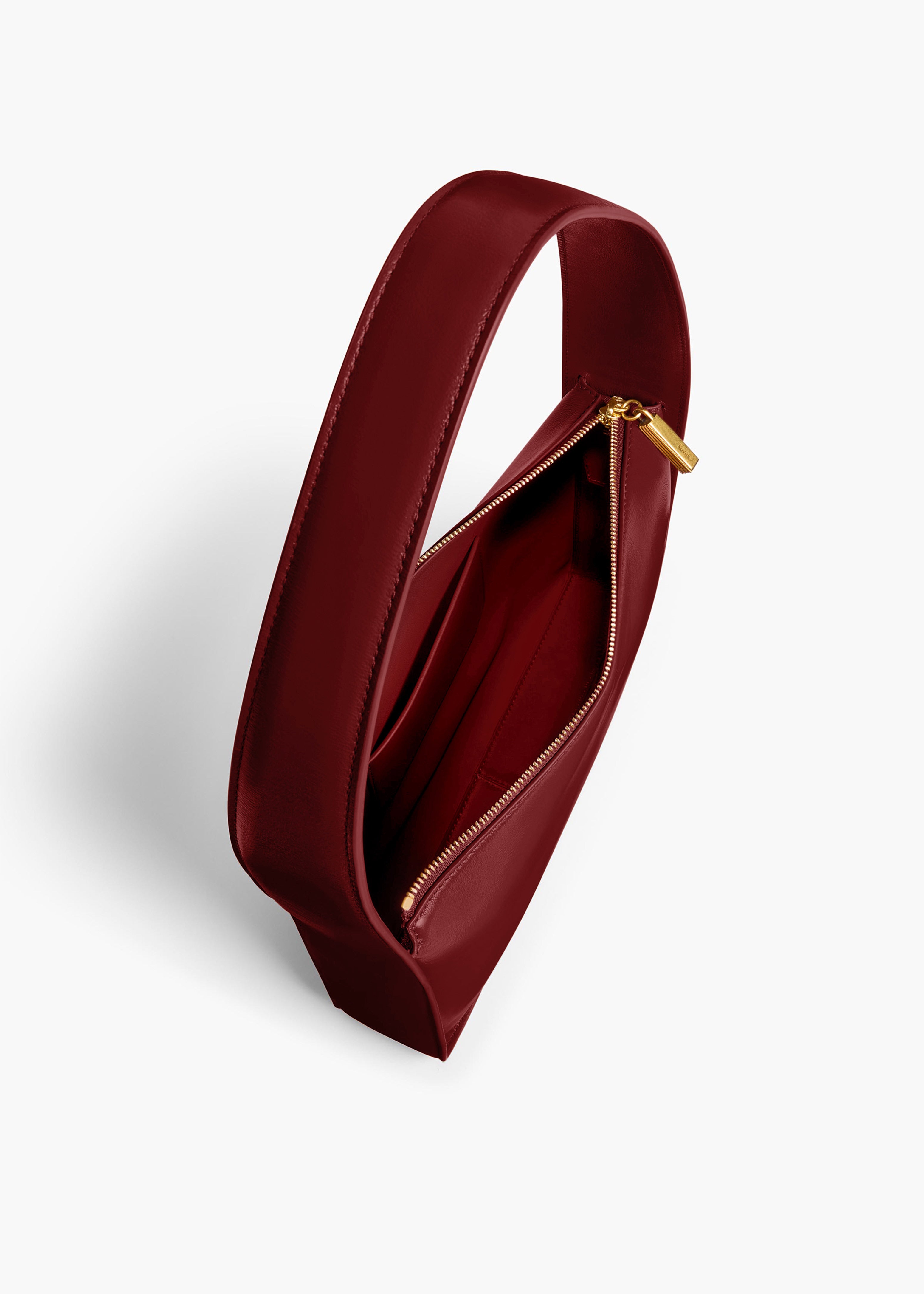 Lori Squared Bag in Oxblood Crackle Patent Leather