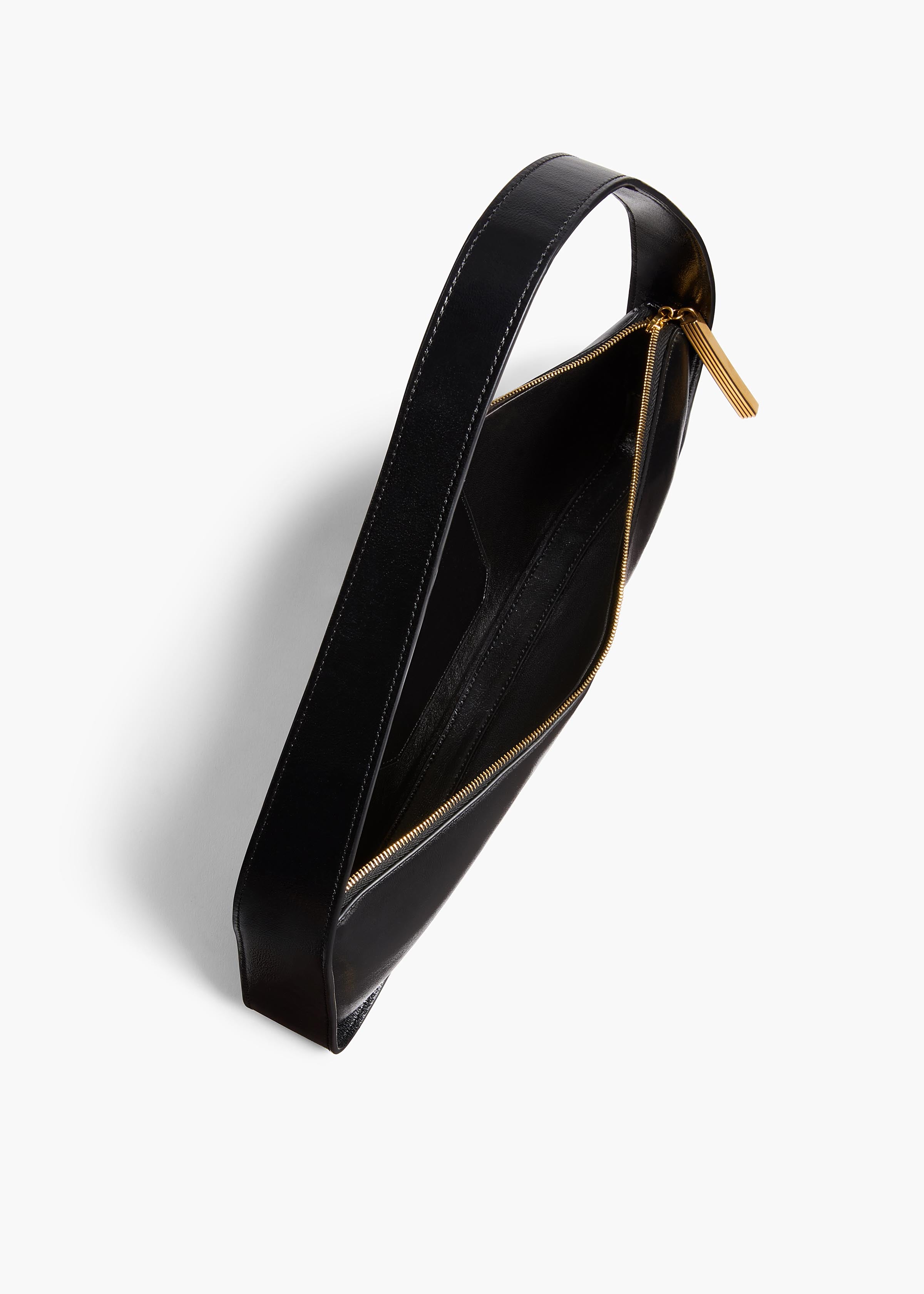 Lori Baguette Bag in Black Crackle Patent Leather