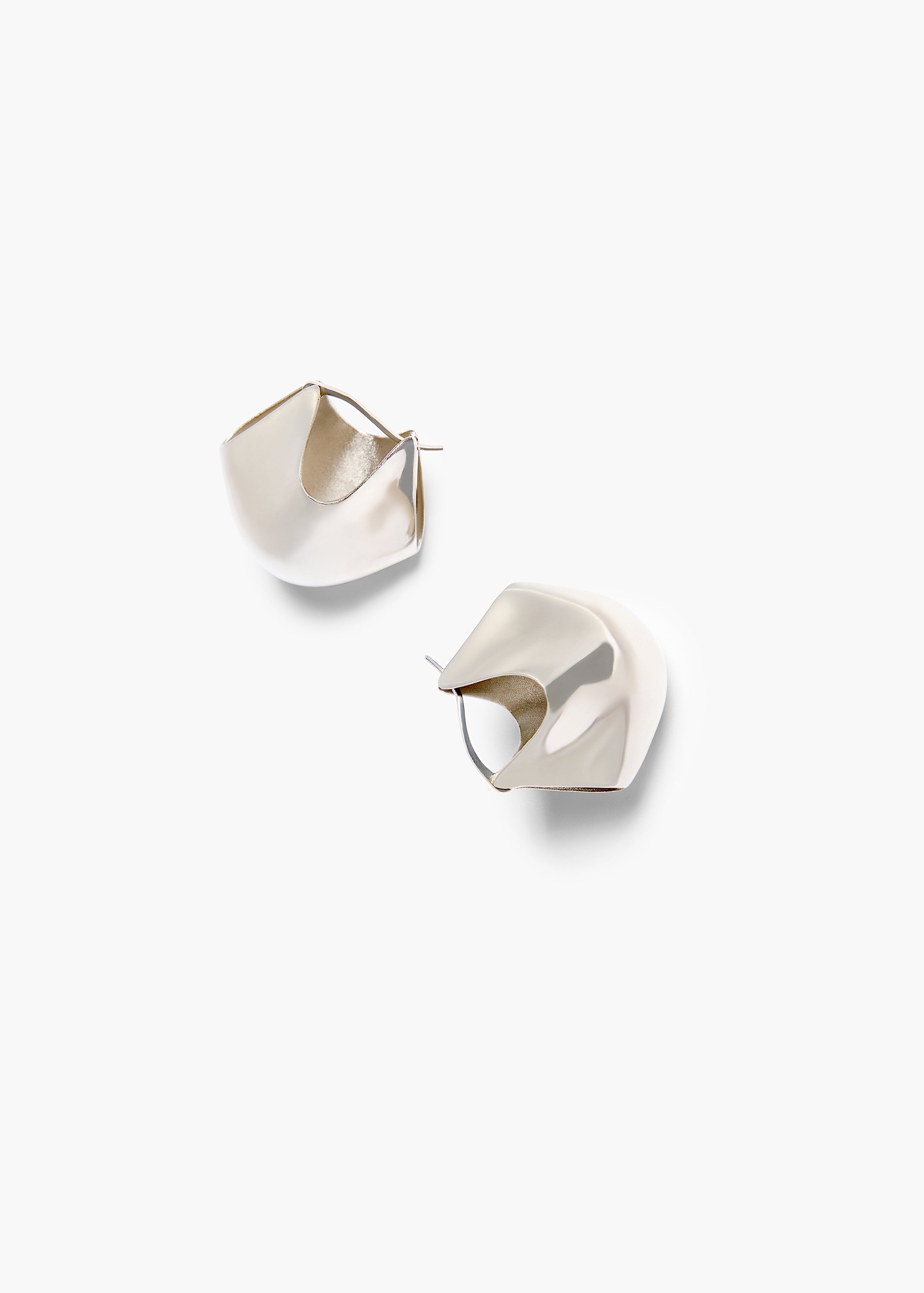 Medium Lotus Earrings in Silver