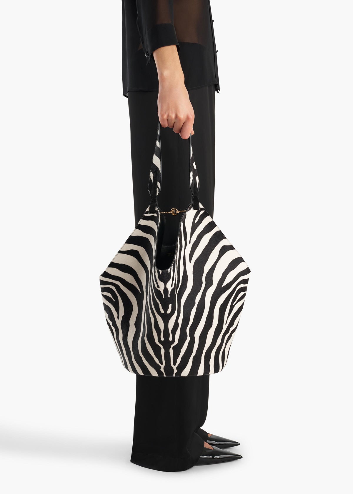 LOTUS MEDIUM TOTE BLACK WHITE H2037 1002 294 E