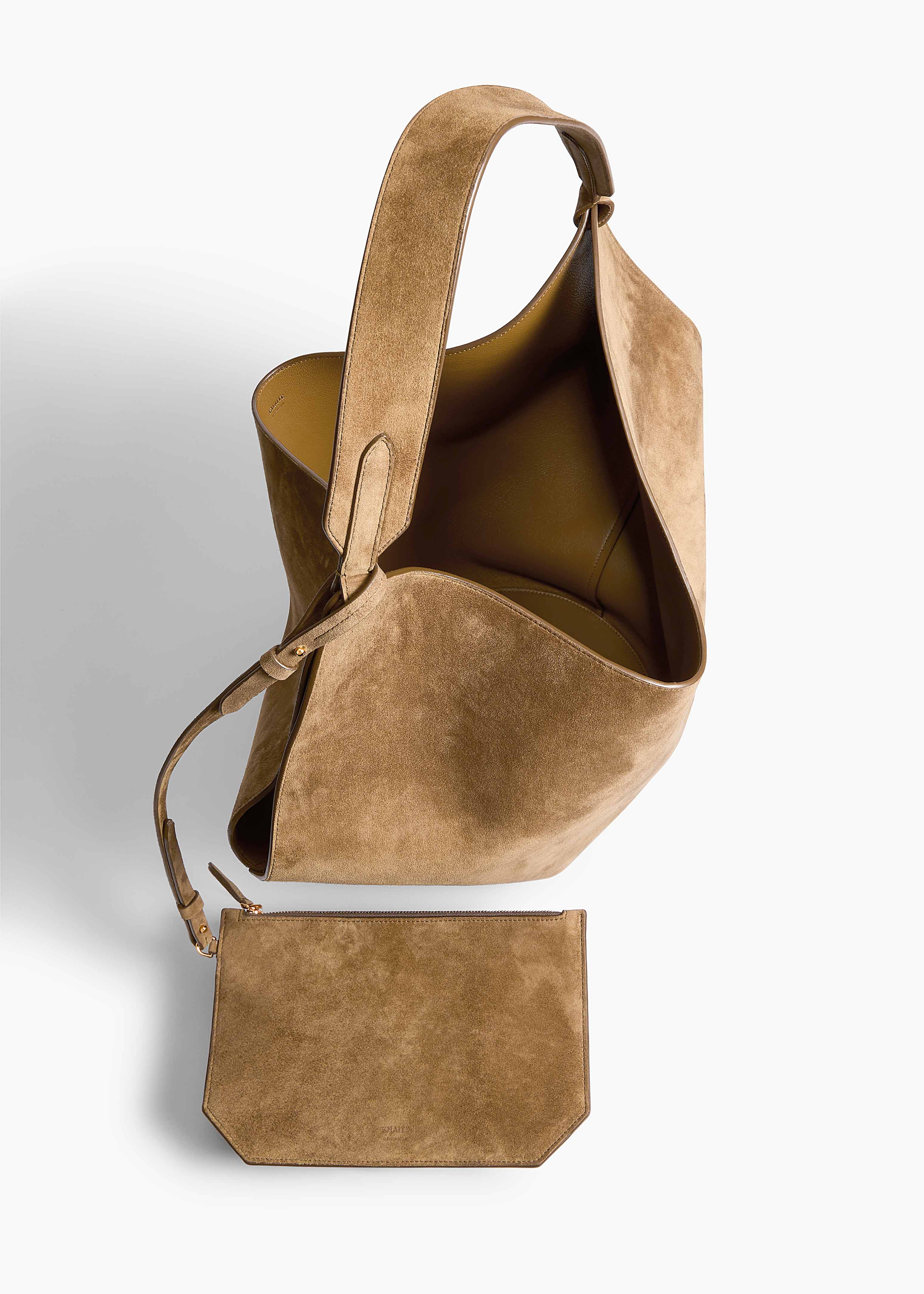 Medium Lotus Tote in Mud Suede – KHAITE