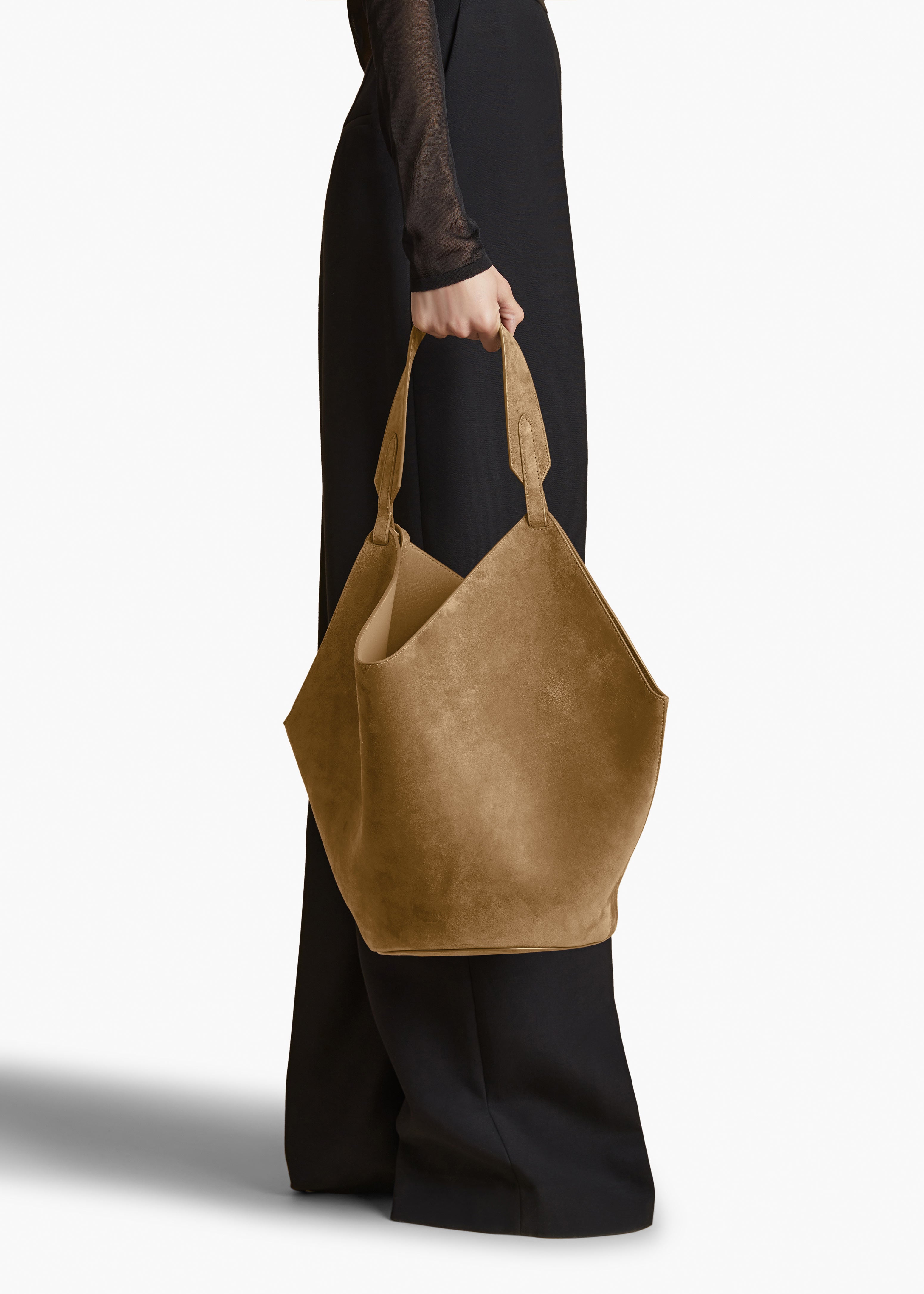 Medium Lotus Tote in Mud Suede