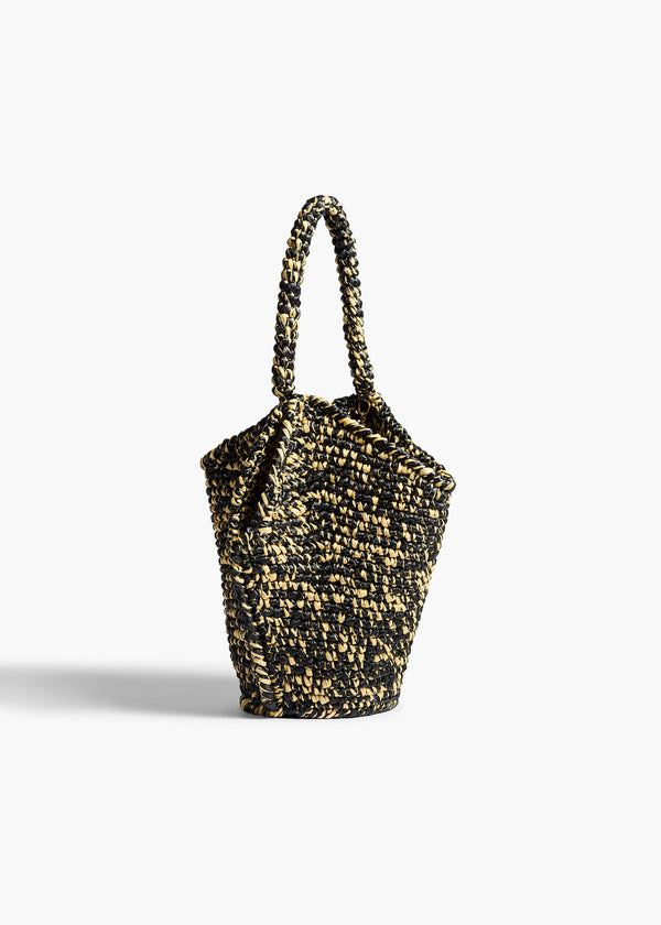 LOTUS MINI RAFFIA TOTE BLACK WHITE H1046 744 294 B