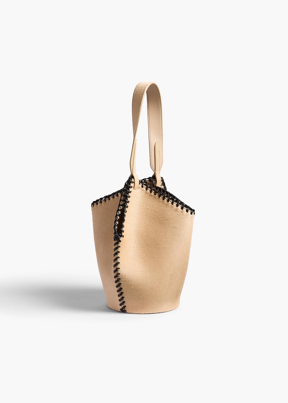 Mini Lotus Tote with Whipstitch in Beige Haircalf – KHAITE