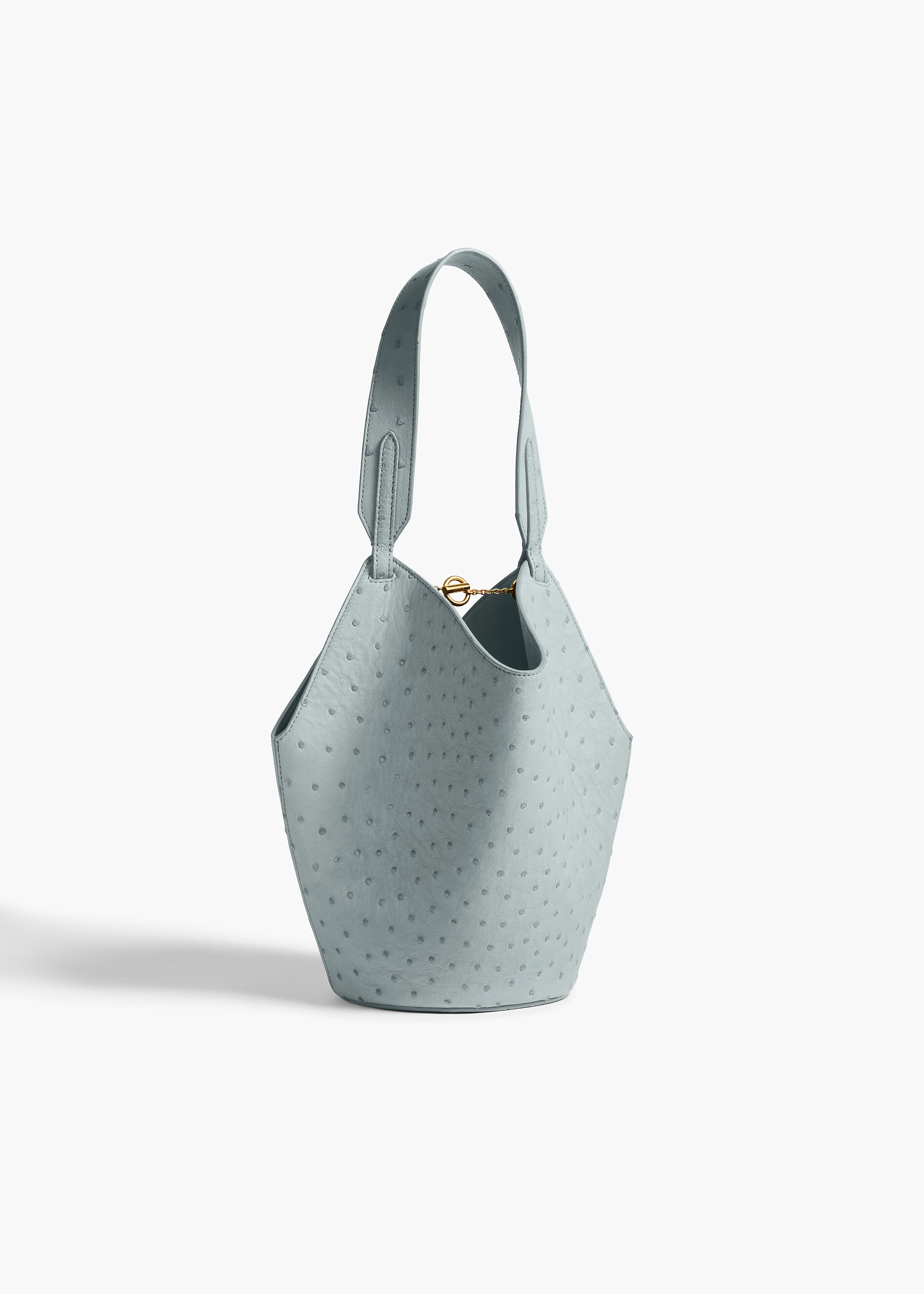 KHAITE  - Mini Lotus Tote in Frost Ostrich