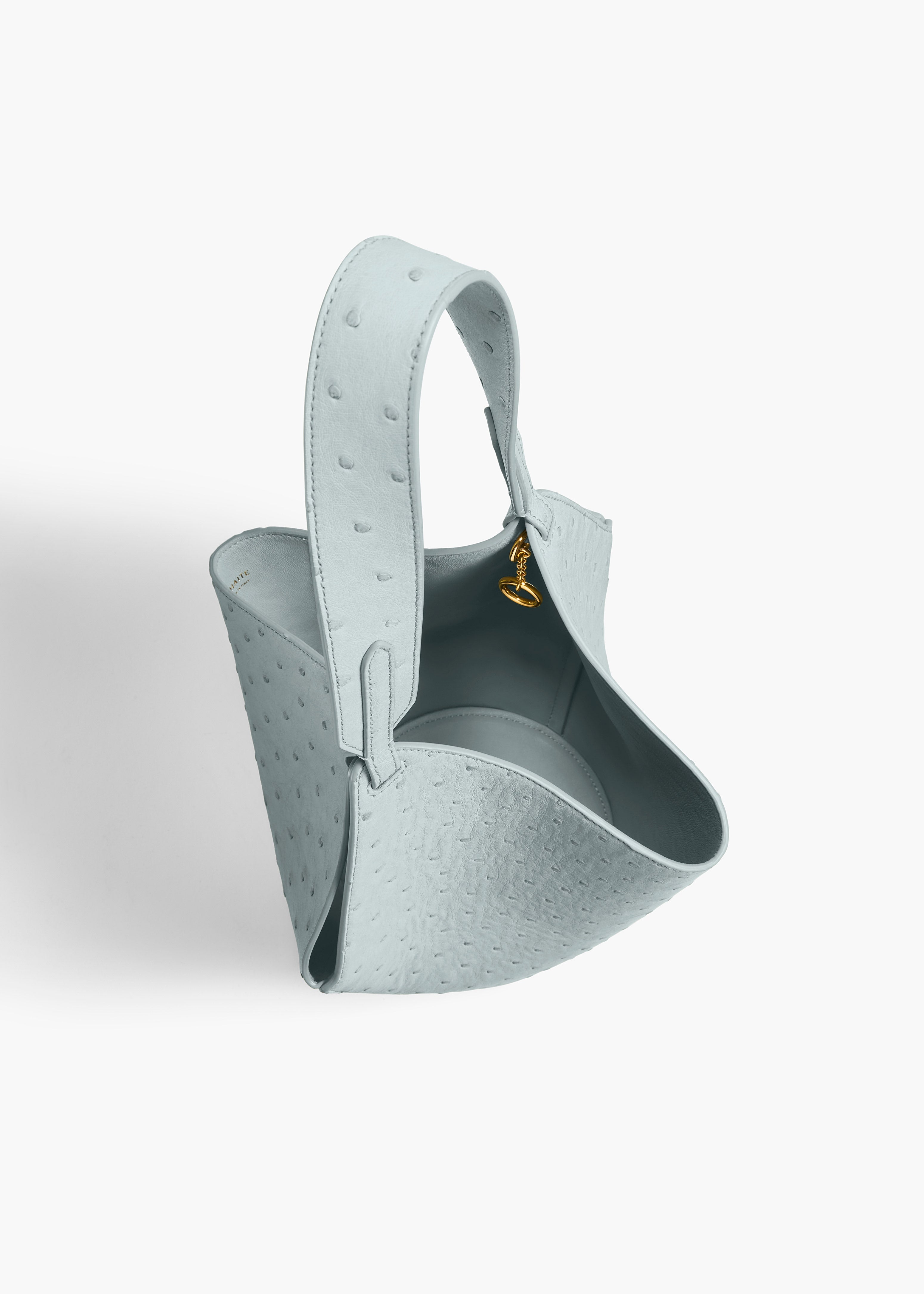 KHAITE  - Mini Lotus Tote in Frost Ostrich