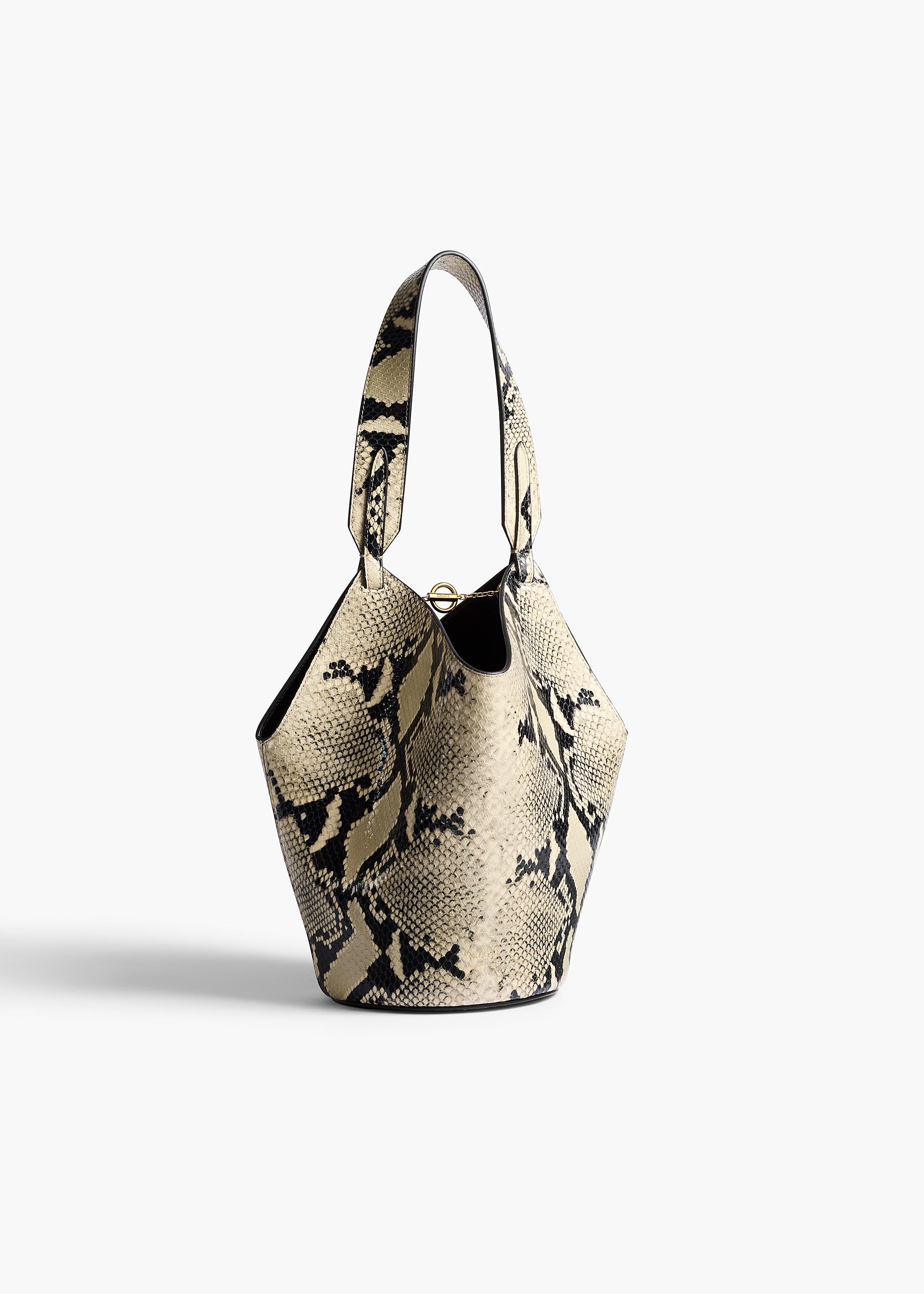 Mini Lotus Tote in Python-Embossed Leather
