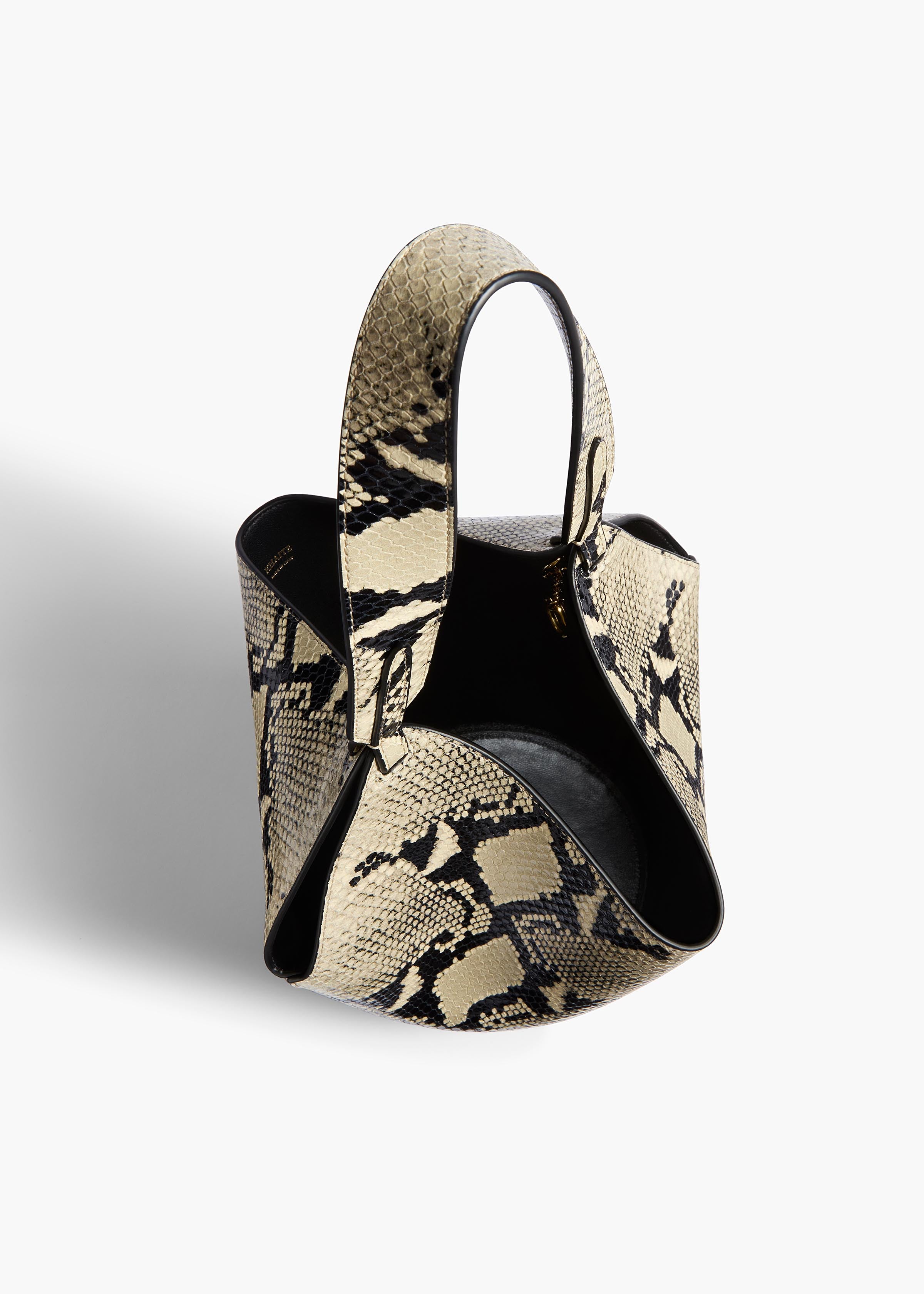 Mini Lotus Tote in Natural Python-Embossed Leather – KHAITE