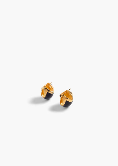 LOTUS SMALL EARRINGS GOLD BLACK 10135 887 200 A