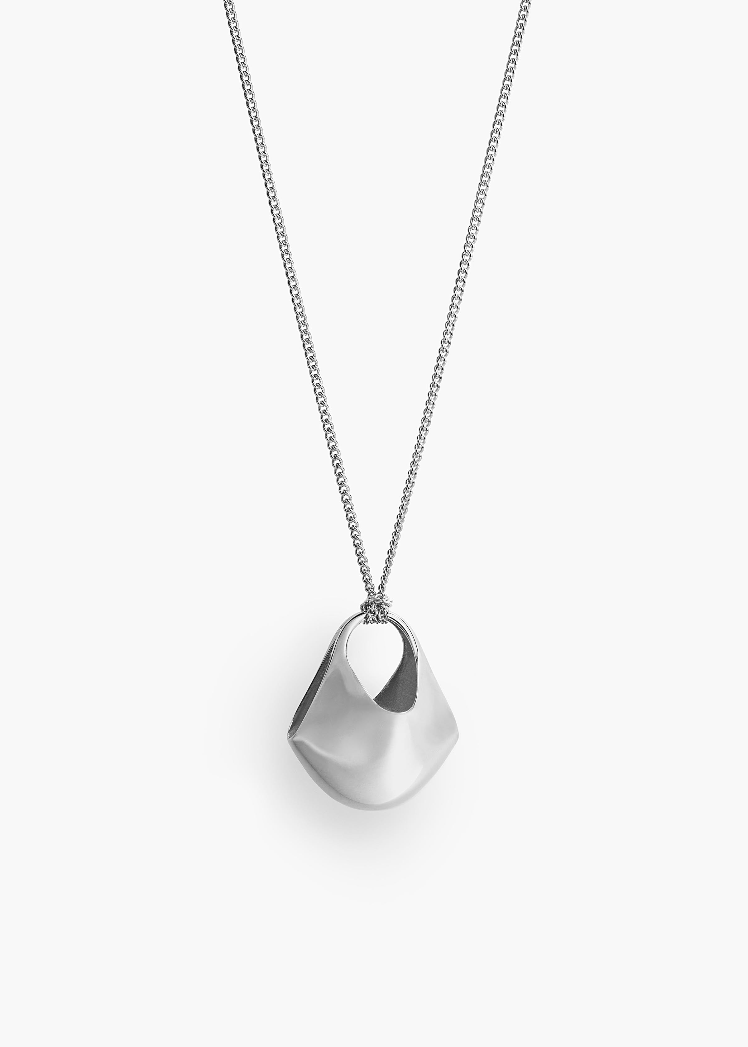 Small Lotus Pendant in Silver