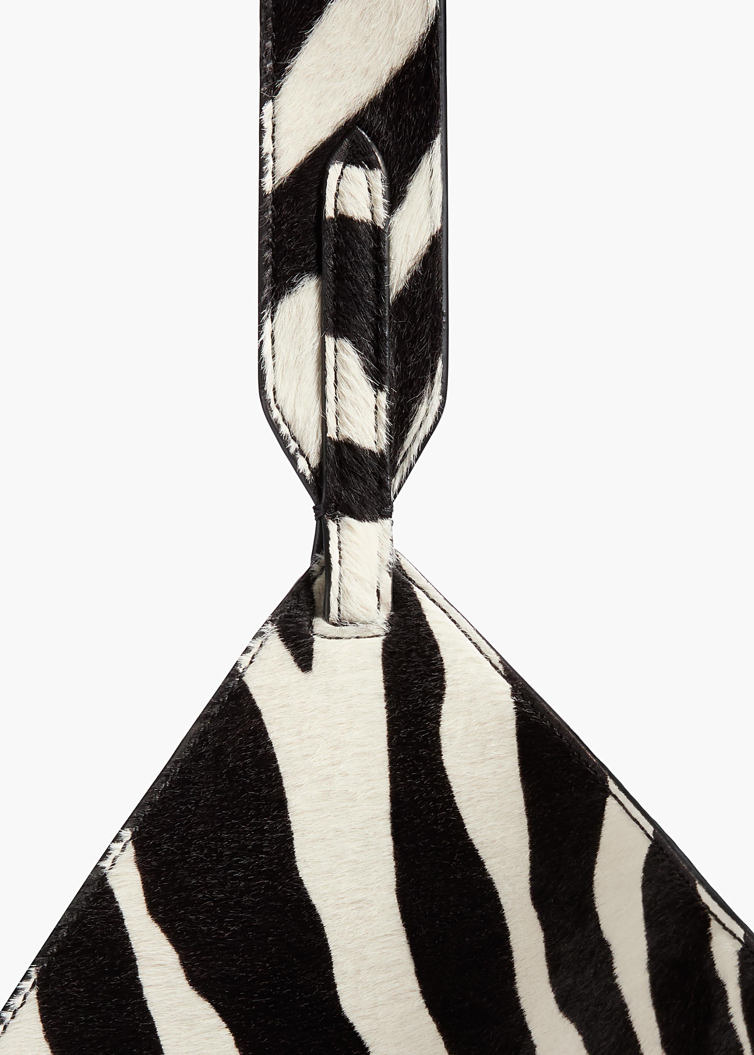 Small Lotus Tote in Zebra Print Haircalf and Black Suede – KHAITE