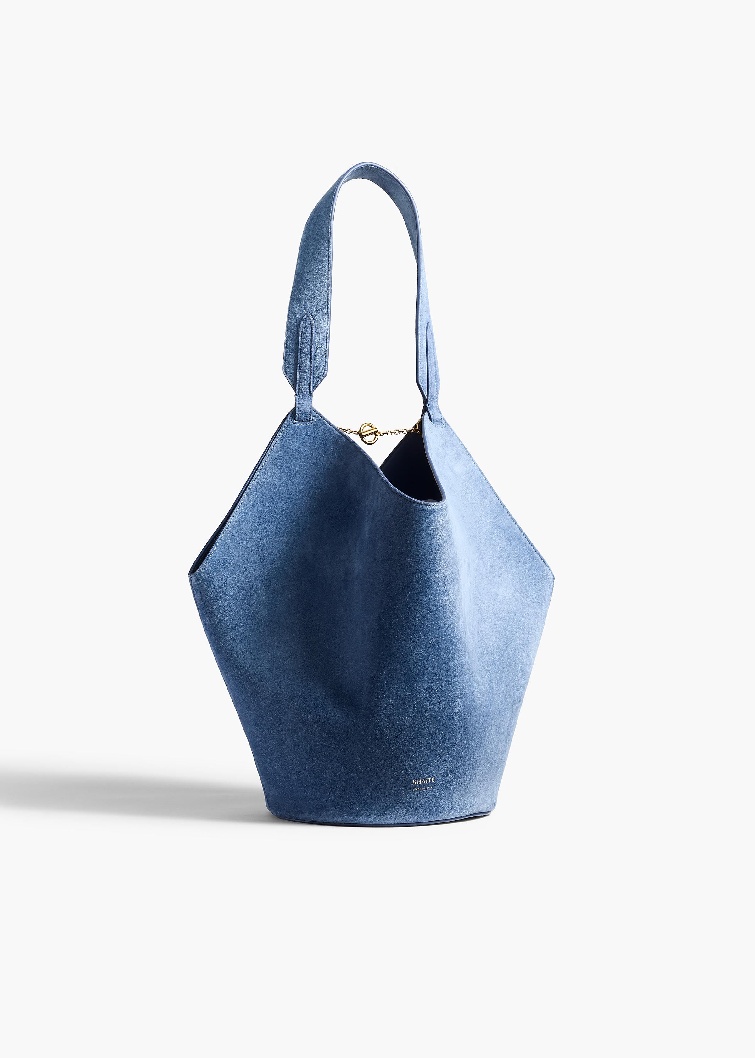 KHAITE  - Small Lotus Tote in Cloud Iris Suede