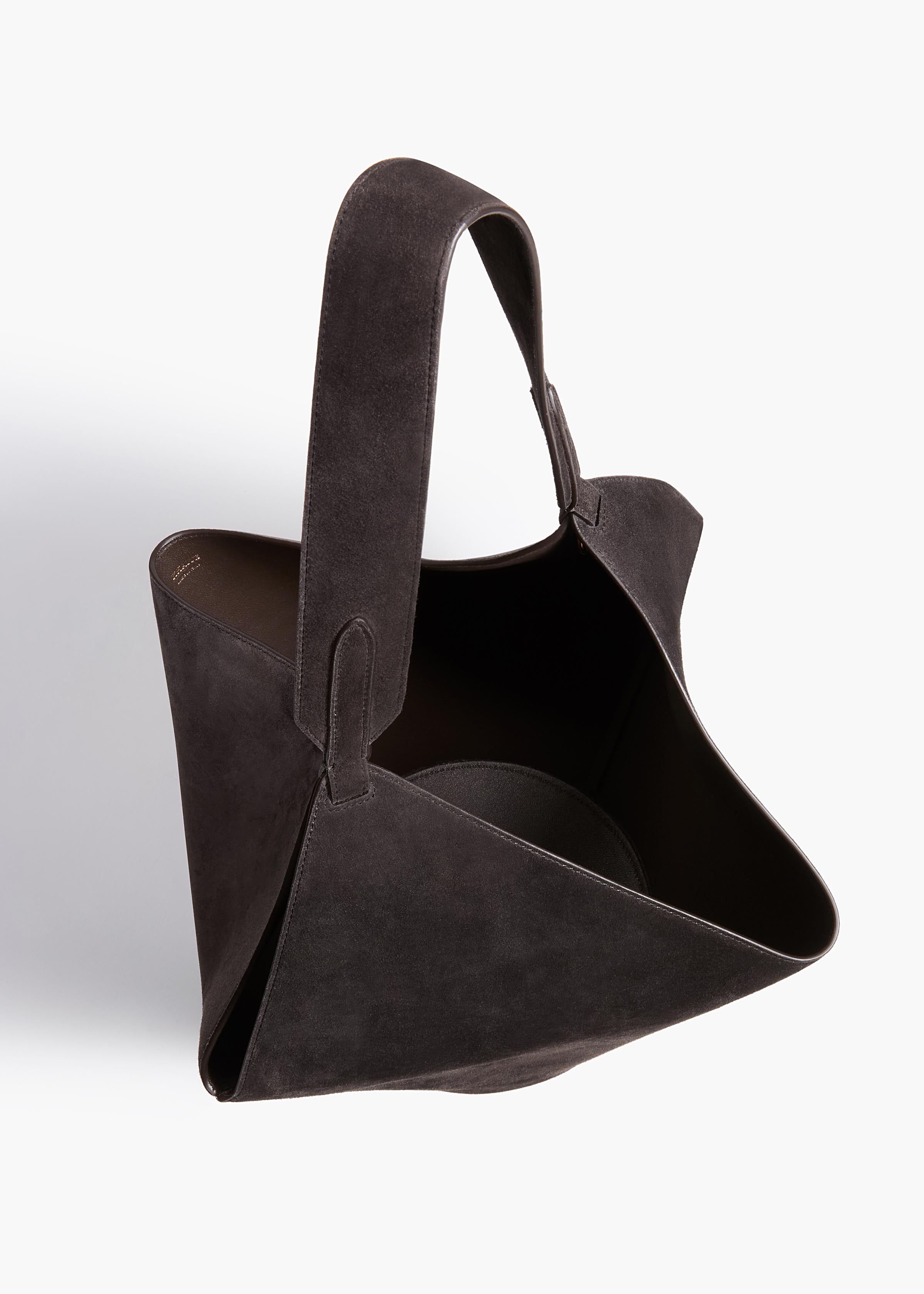 Small Lotus Tote in Dark Brown Suede – KHAITE