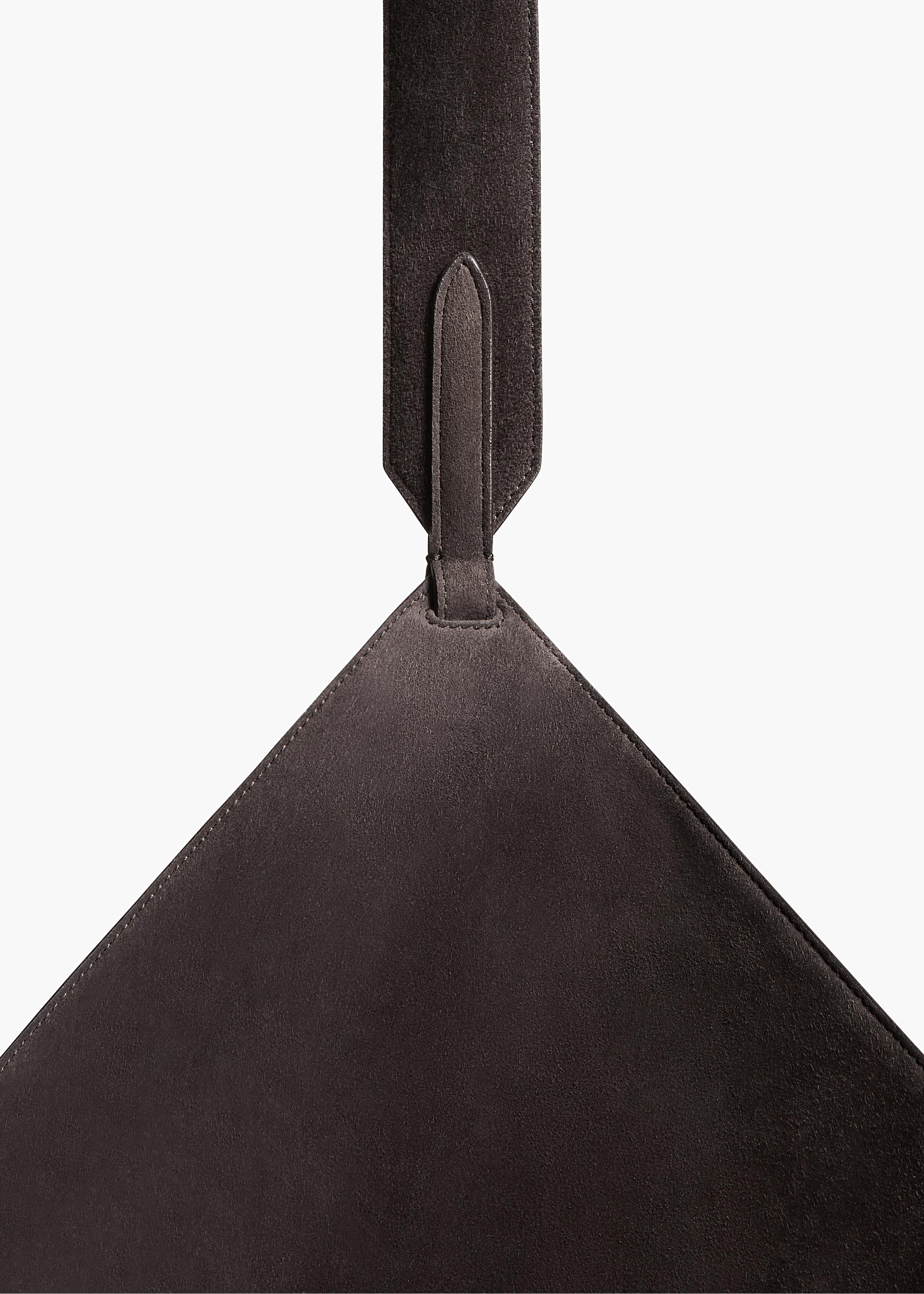 Small Lotus Tote in Dark Brown Suede