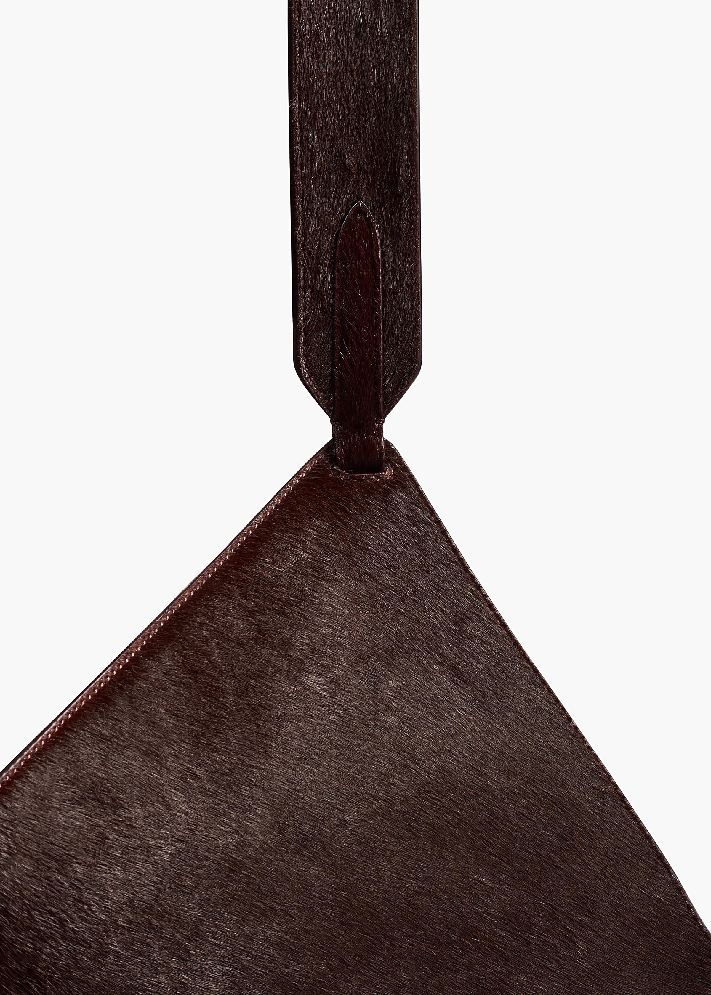 Small Lotus Tote in Rouge Noir Suede and Haircalf