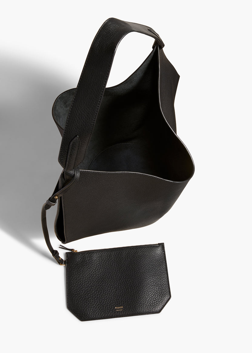 Khaite Lotus Medium Tote, interior and open top view