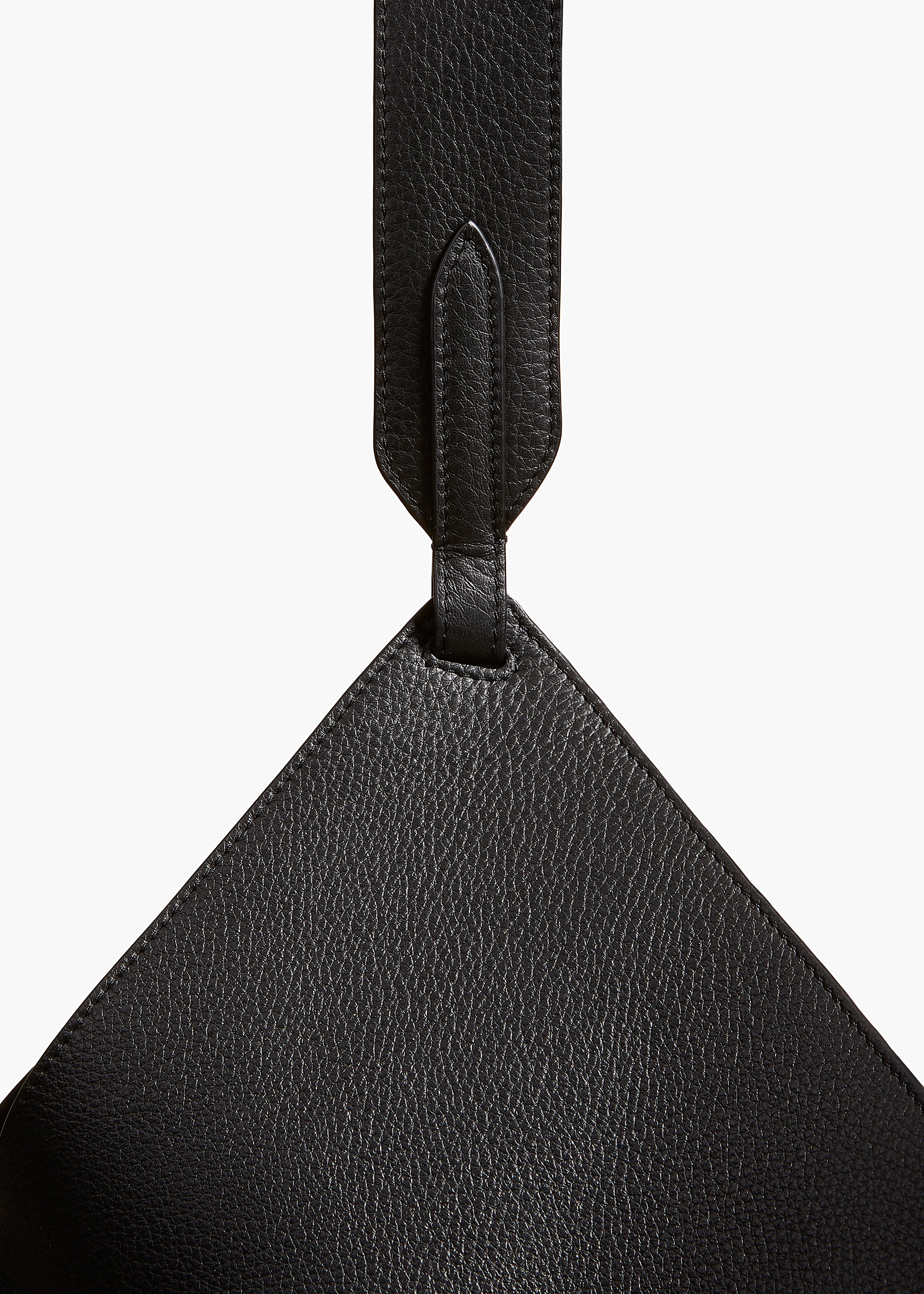 Medium Lotus Tote in Black Pebbled Leather