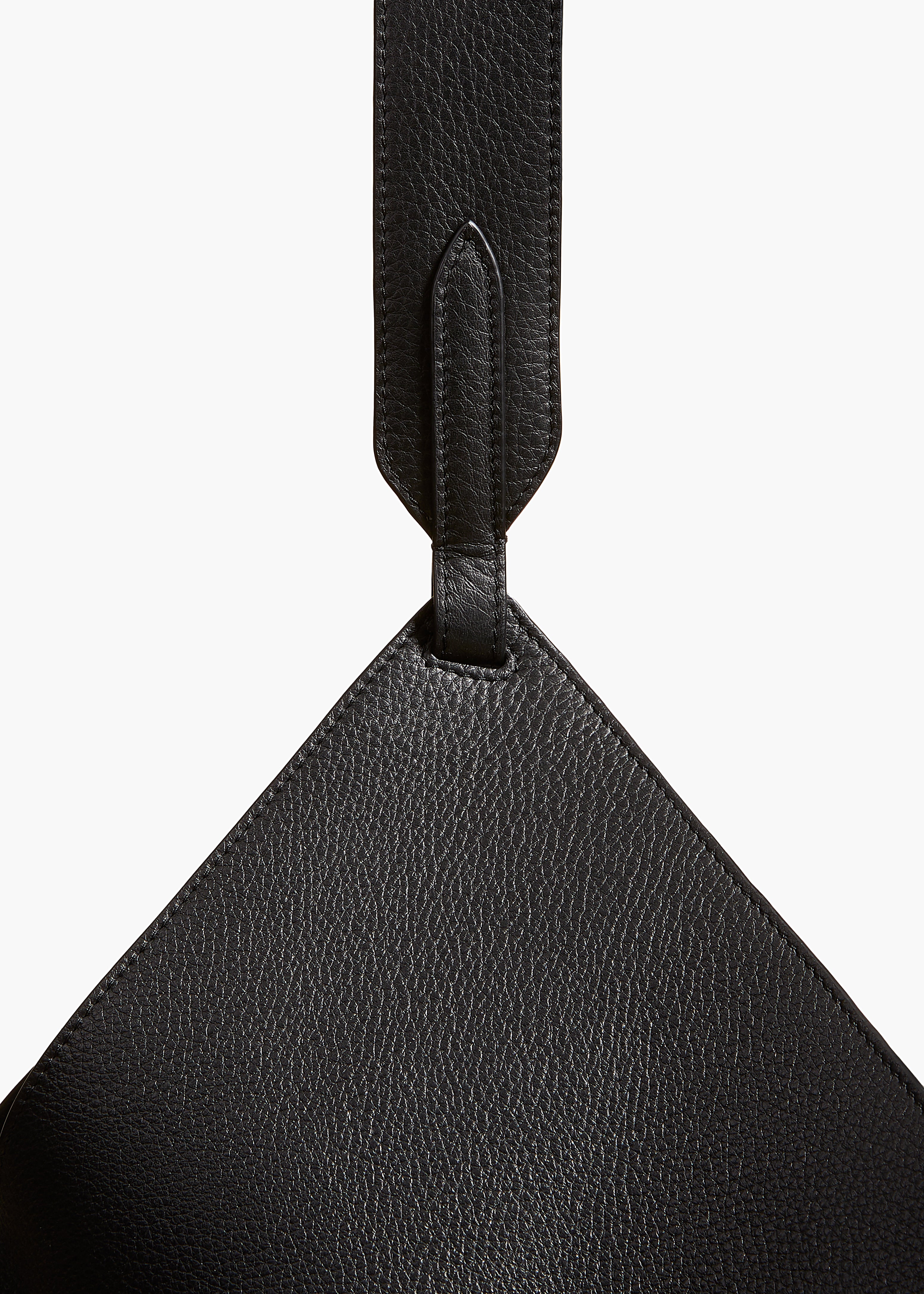 MEDIUM LOTUS HANDBAG IN PEBBLED BLACK LEATHER DETAILED VIEW