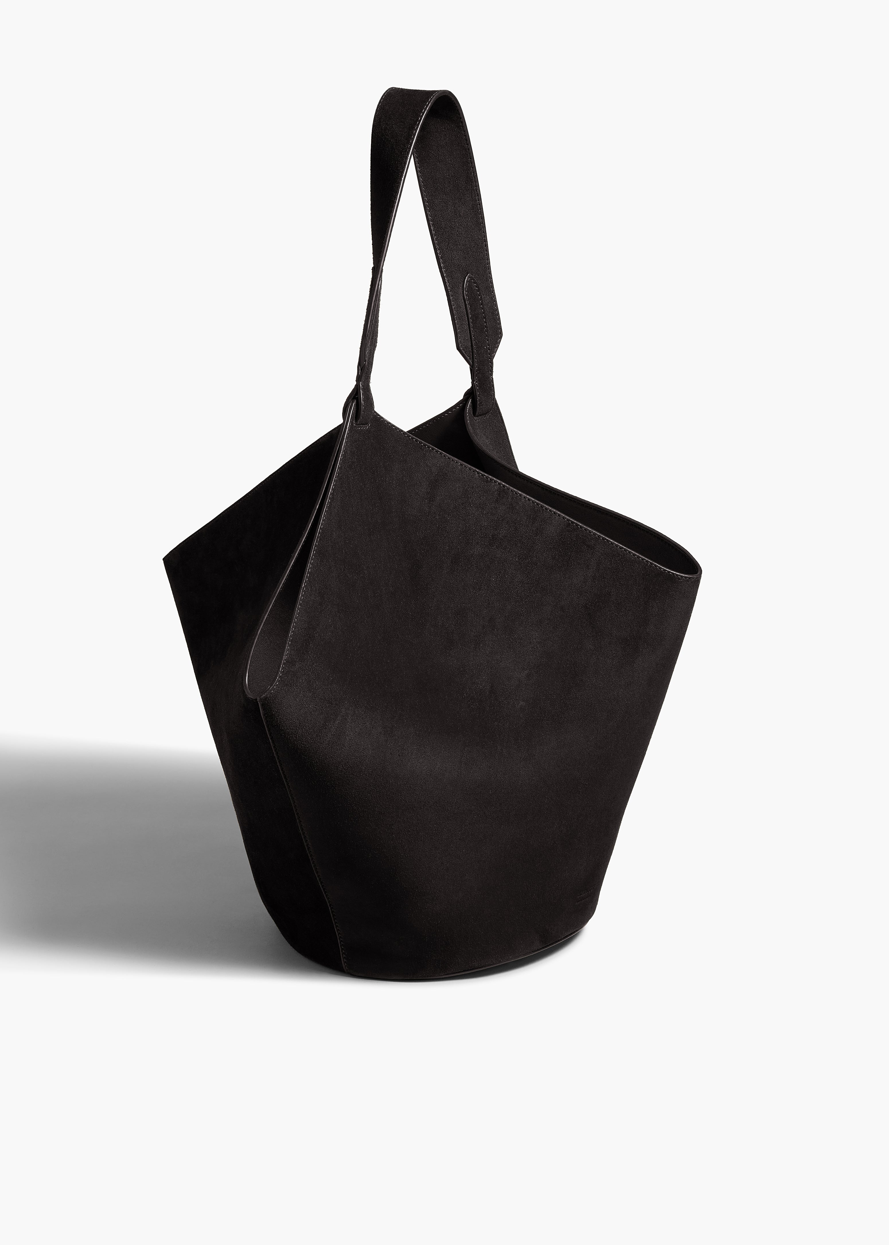 KHAITE - Medium Lotus Tote in Black Suede