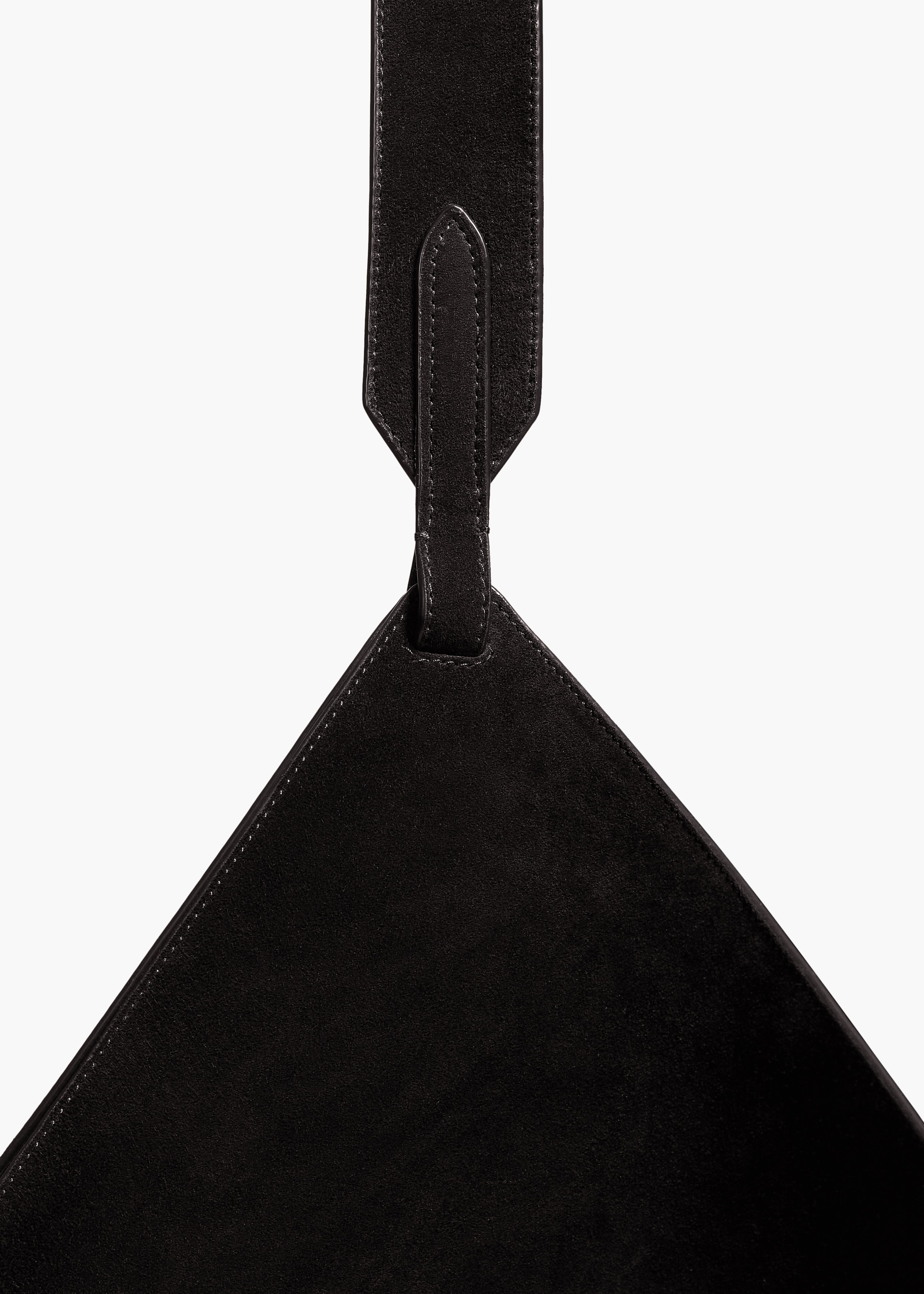 Medium Lotus Tote in Black Suede