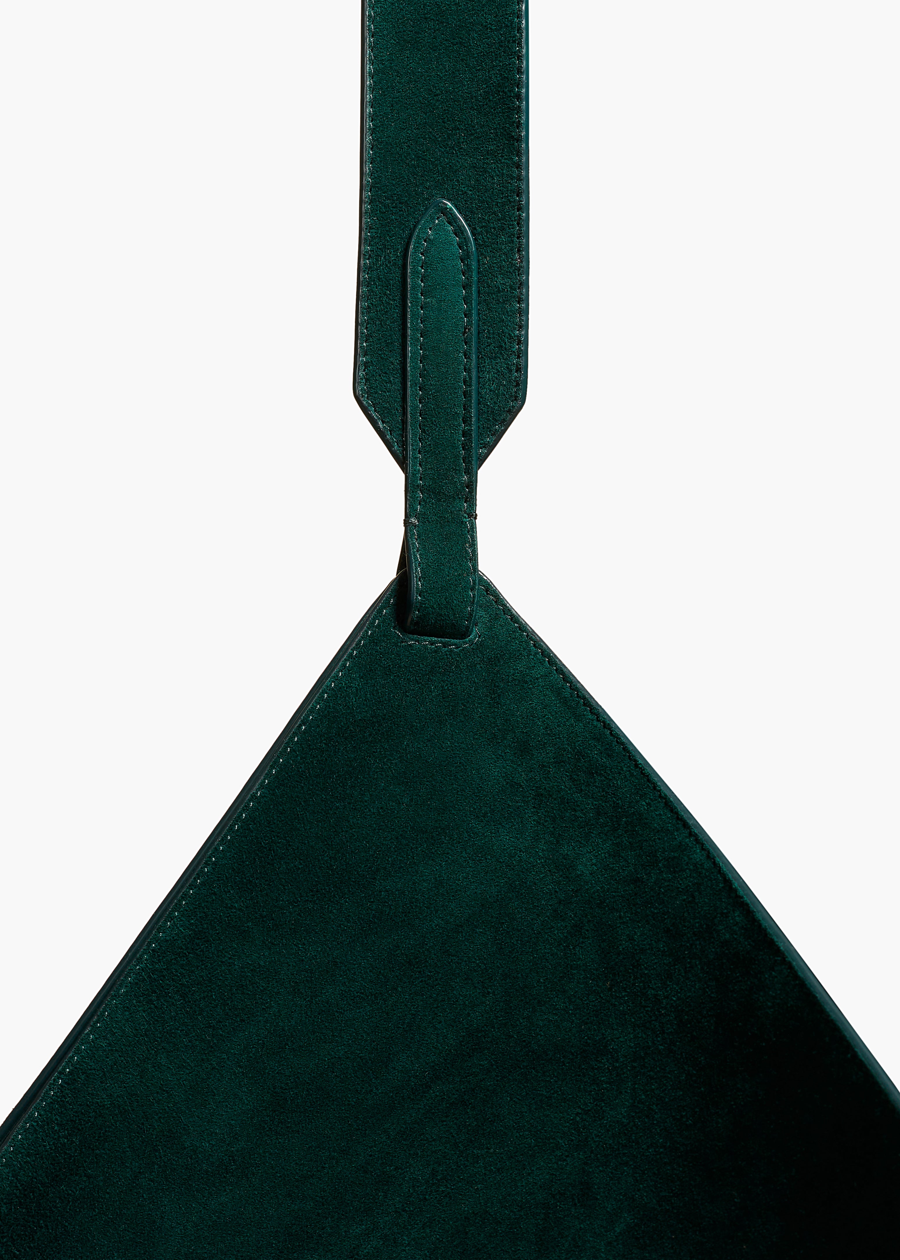 MEDIUM LOTUS HANDBAG IN ENGLISH GREEN SUEDE DETAILED VIEW 2