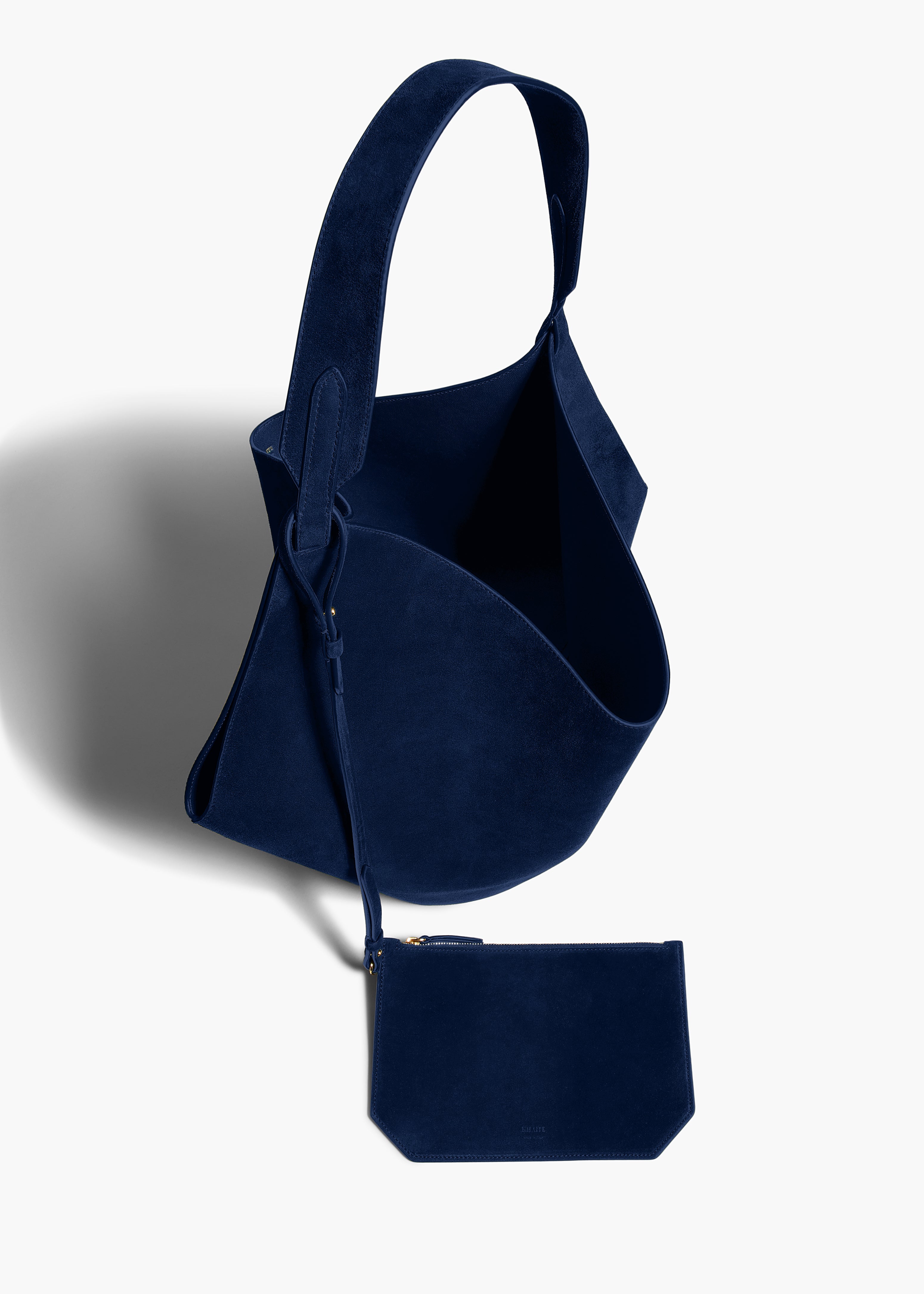 KHAITE  - Medium Lotus Tote in Midnight Suede