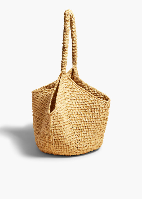 MEDIUM LOTUS HANDBAG IN NATURAL RAFFIA SIDE VIEW