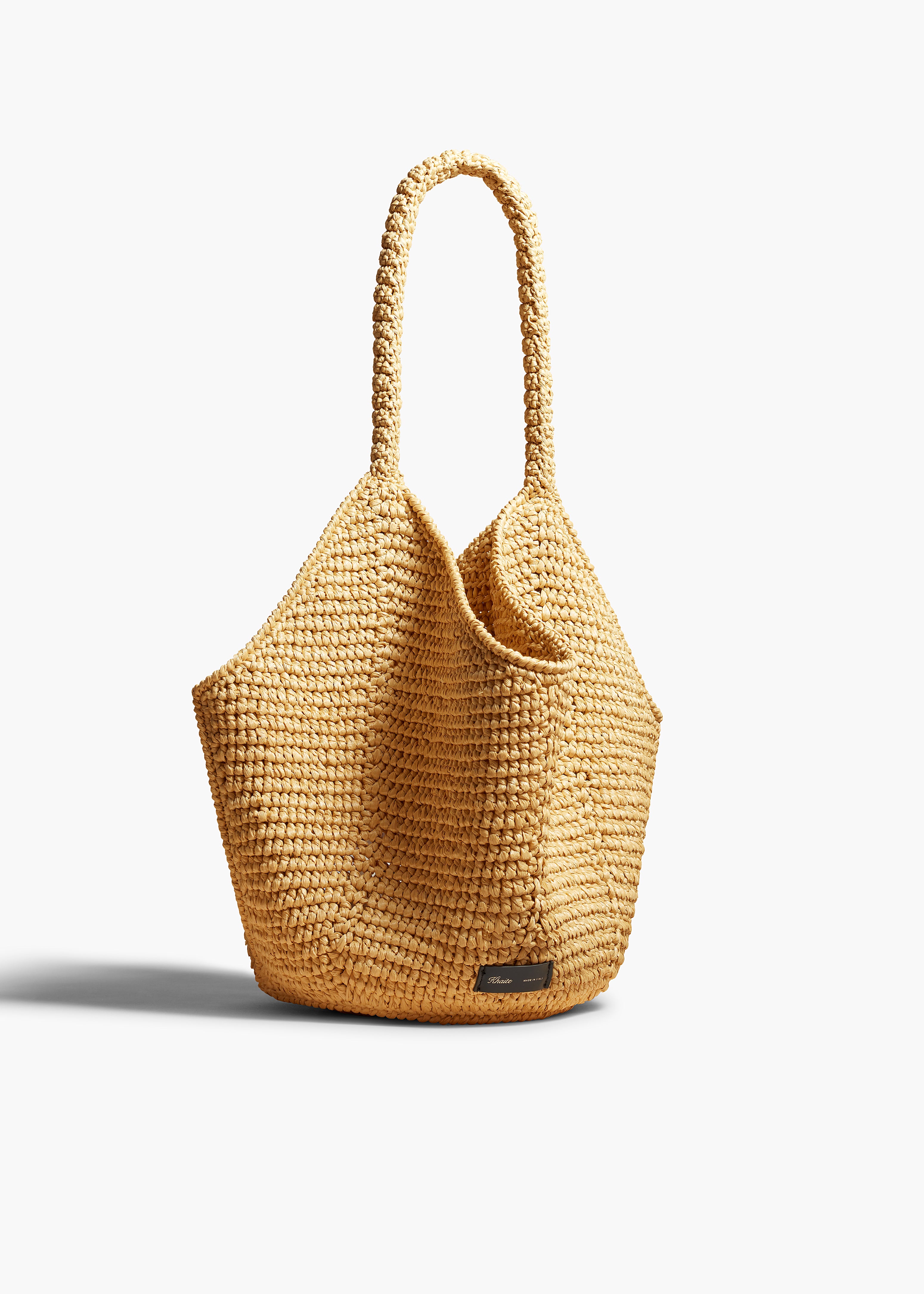 MEDIUM LOTUS HANDBAG IN NATURAL RAFFIA FRONT VIEW