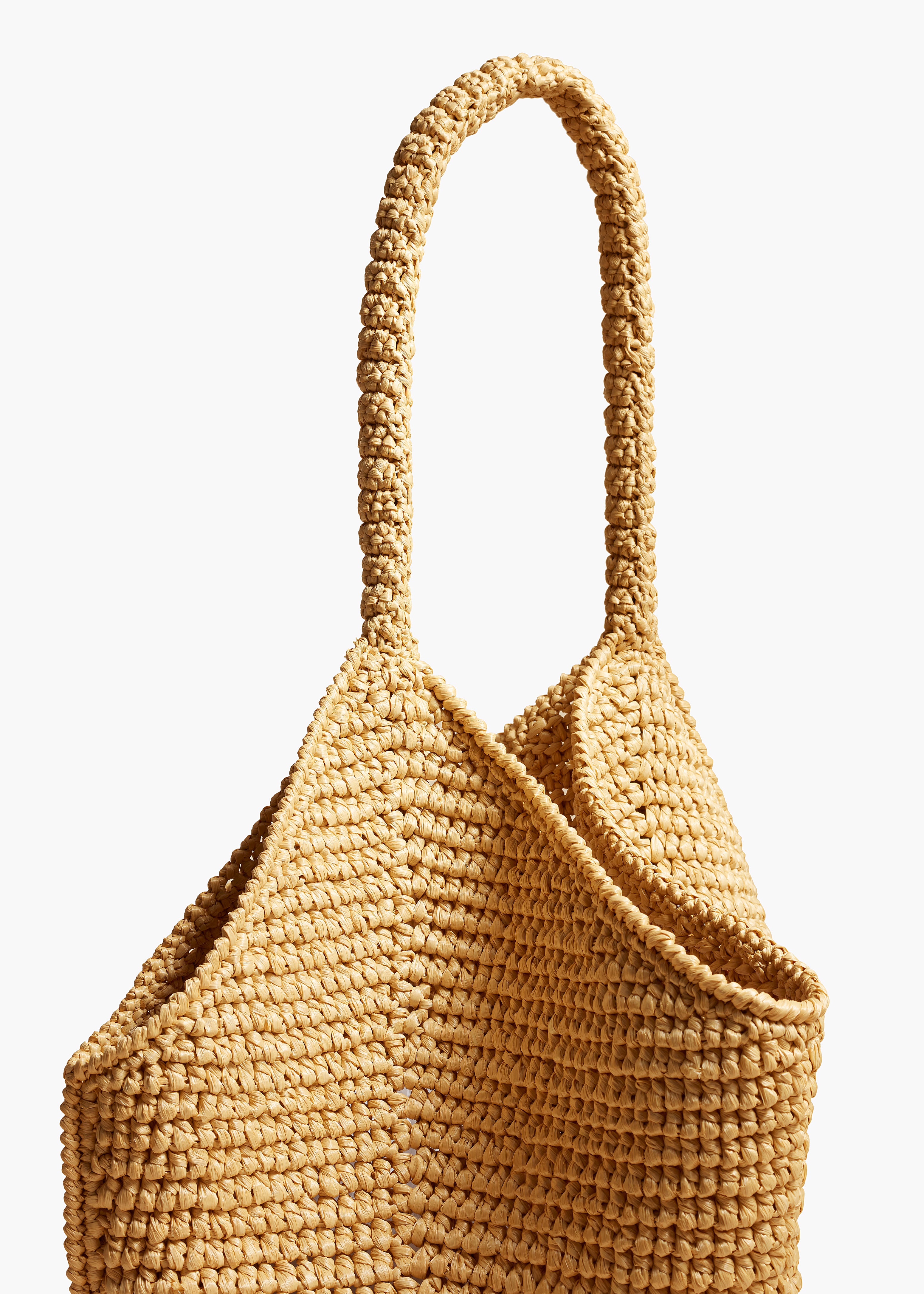 MEDIUM LOTUS HANDBAG IN NATURAL RAFFIA DETAILED VIEW