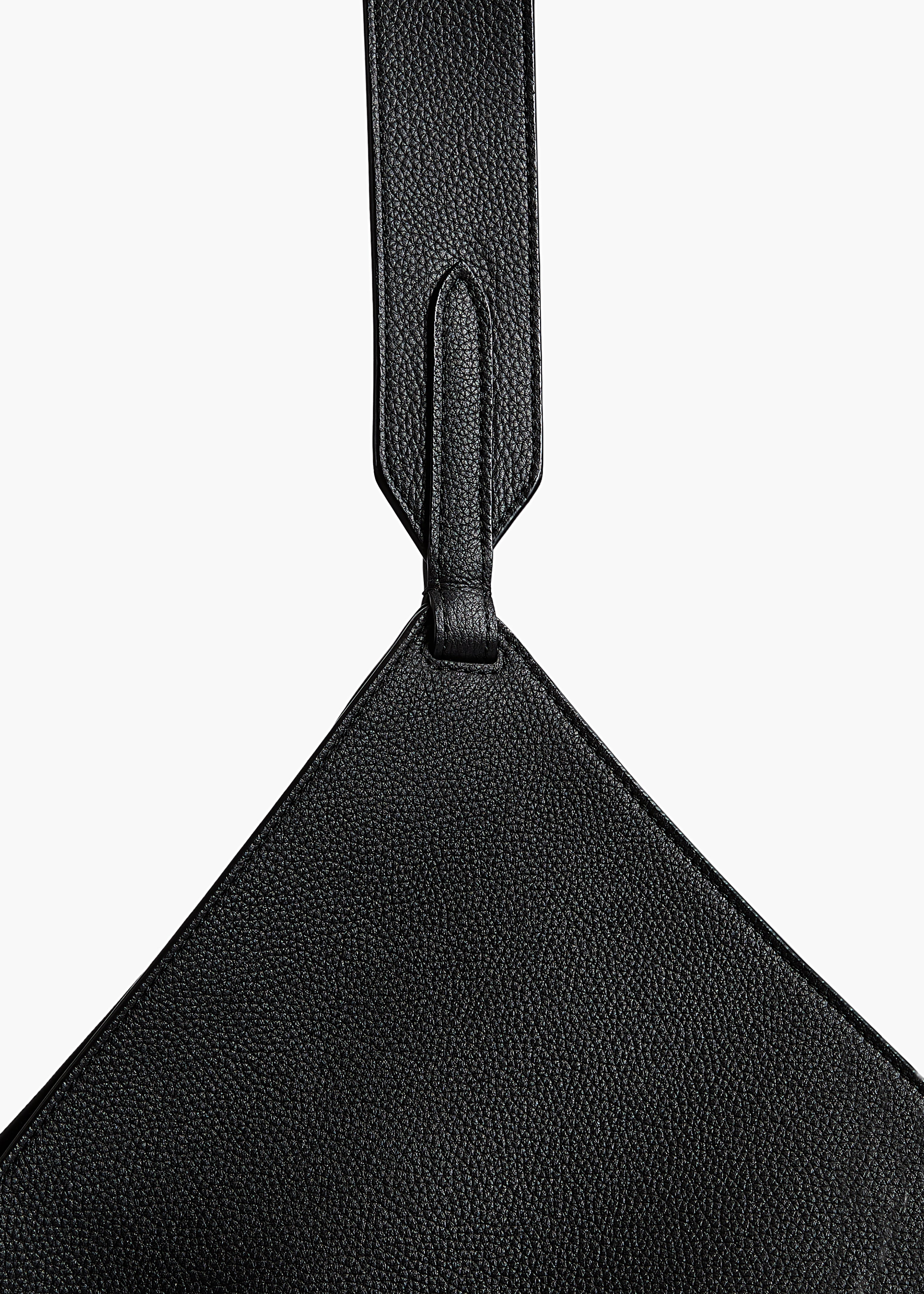 Small Lotus Tote in Black Pebbled Leather