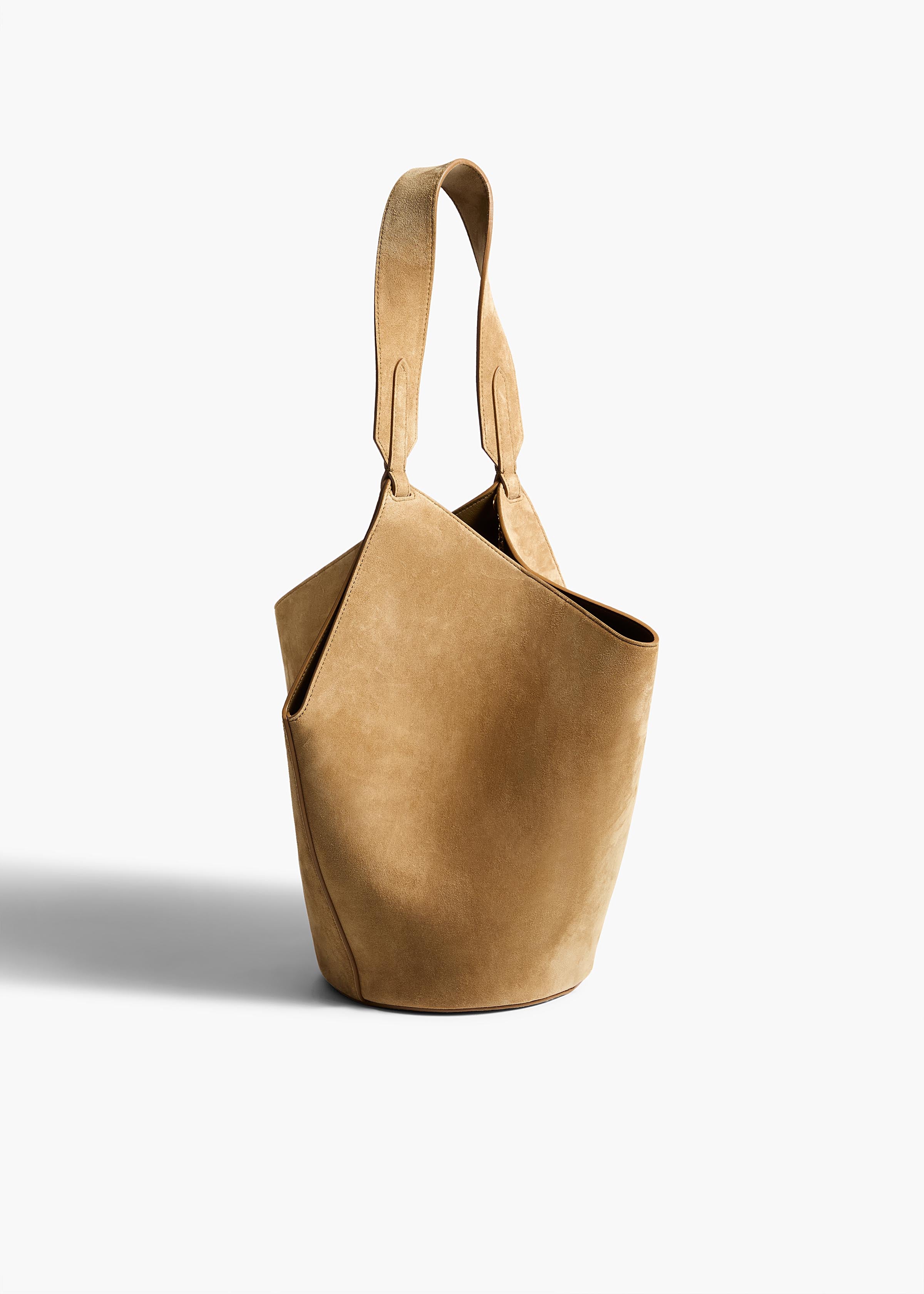 Small Lotus Tote-Bag in Mud Suede