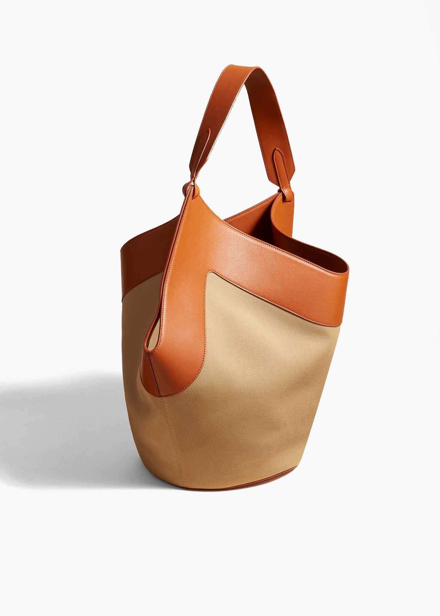 KHAITE  - Medium Lotus Tote in Honey and Tan Leather