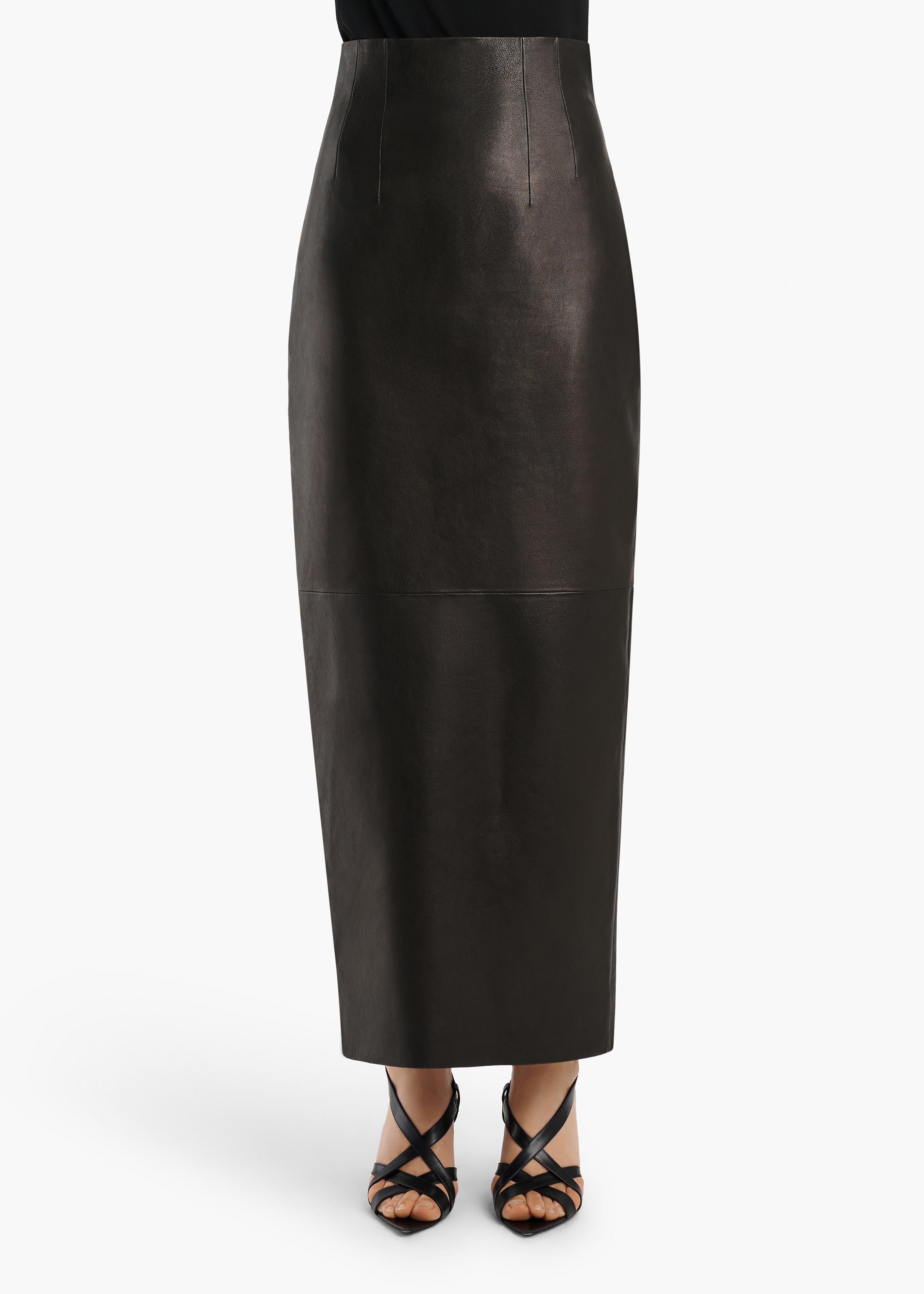 KHAITE  - Loxley Skirt in Black Leather