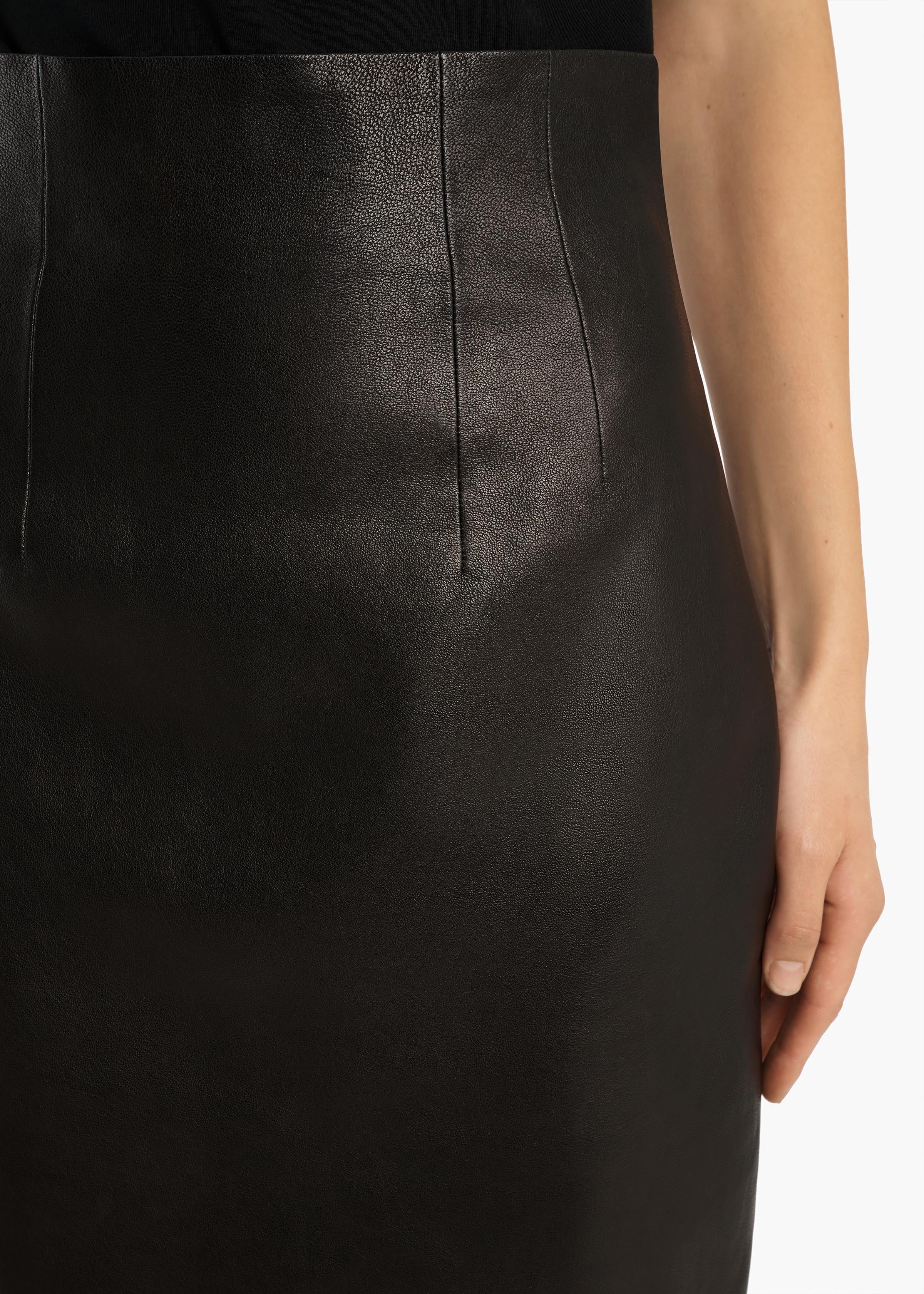 KHAITE  - Loxley Skirt in Black Leather