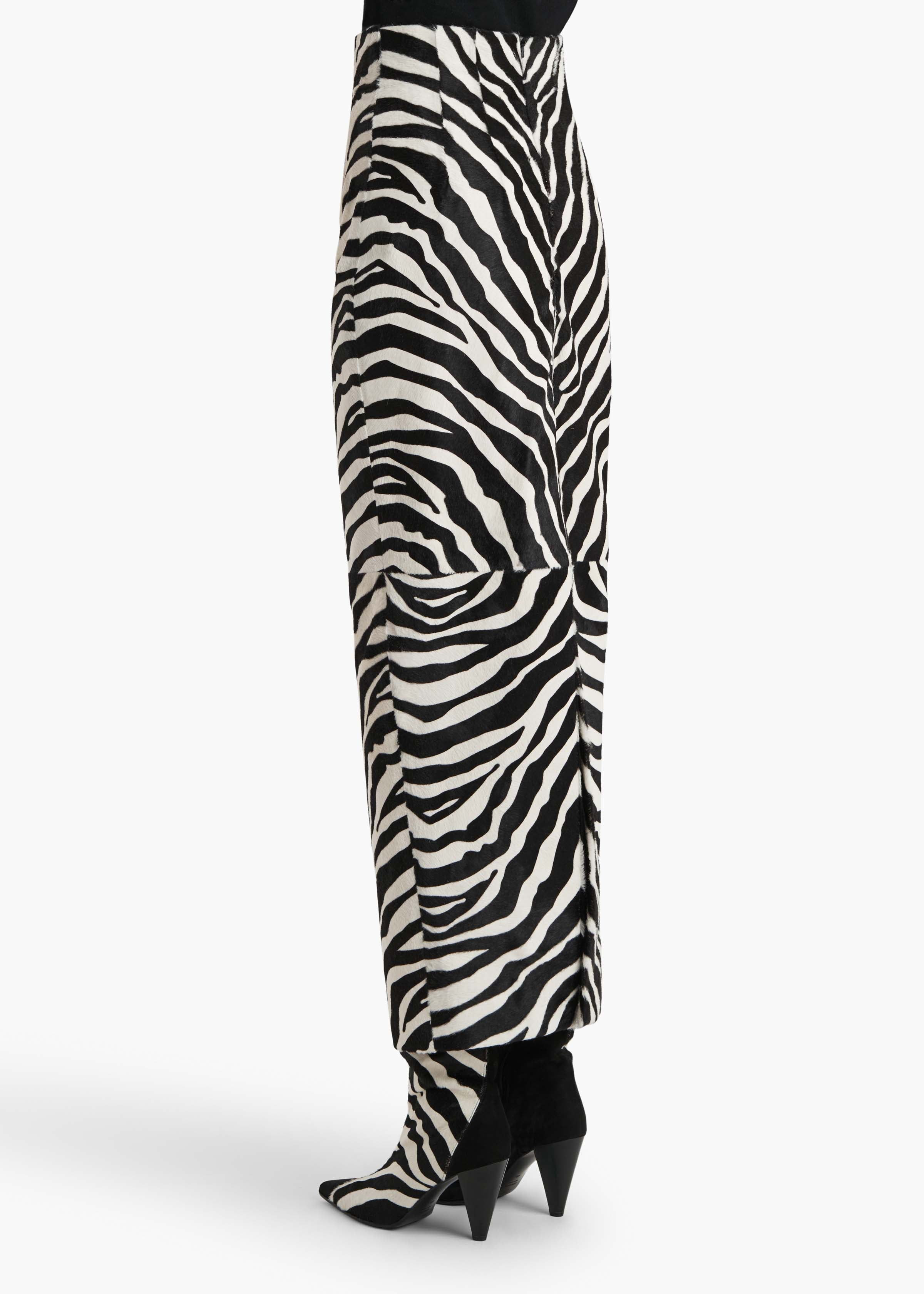 Loxley Skirt in Zebra Print Haircalf – KHAITE