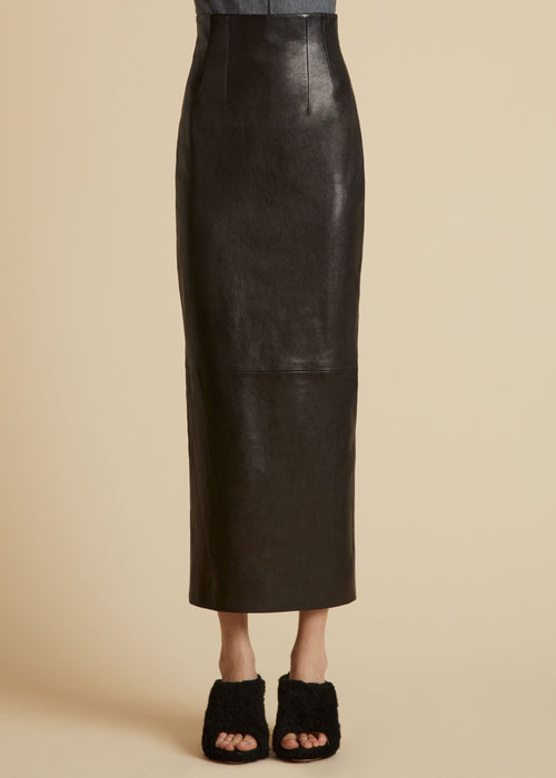 The Loxley Skirt in Black Leather