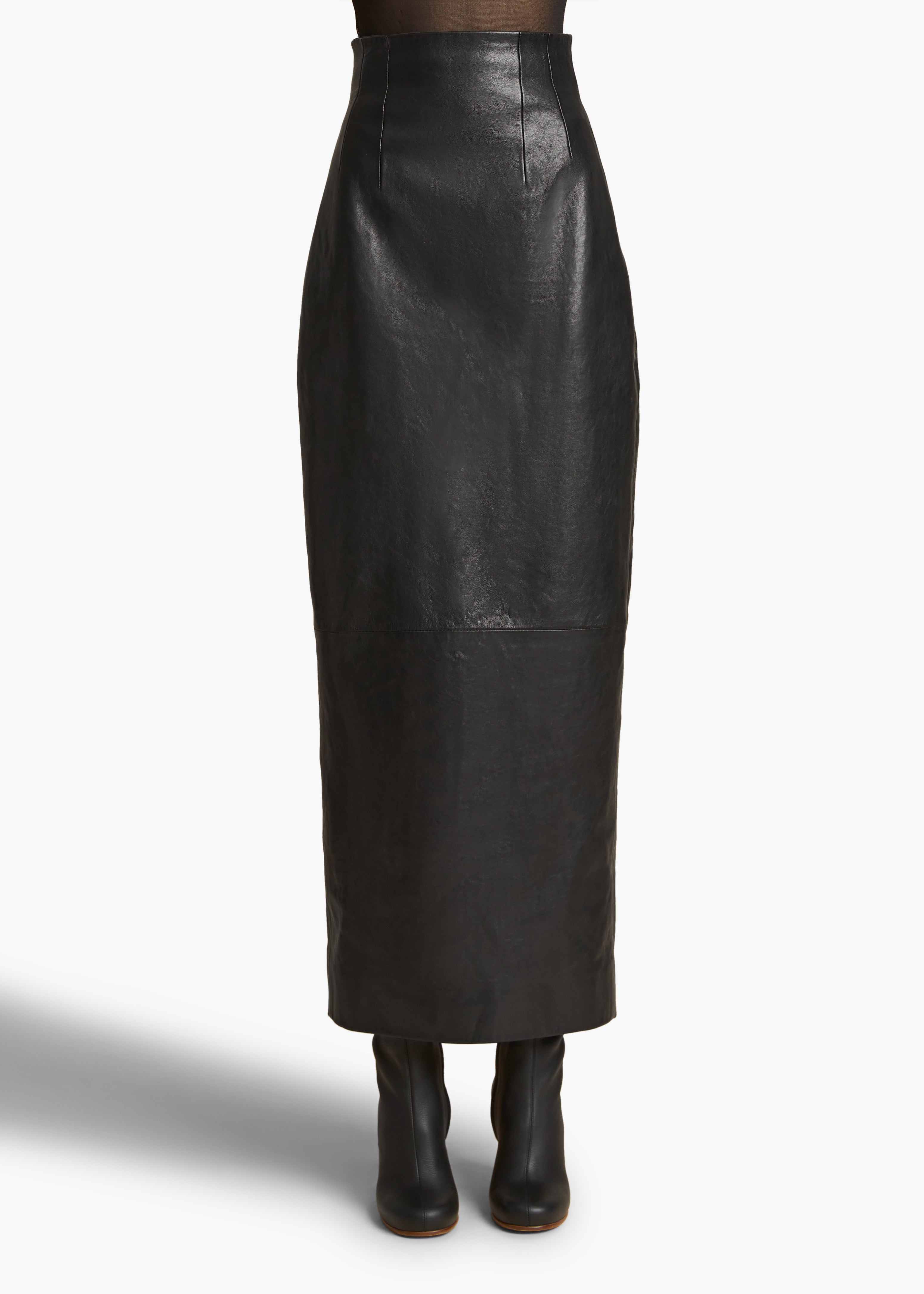 KHAITE - Loxley Skirt in Black Leather