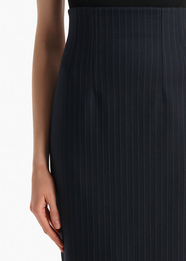 Loxley Skirt in Navy and White Stripe DETAILED VIEW 1