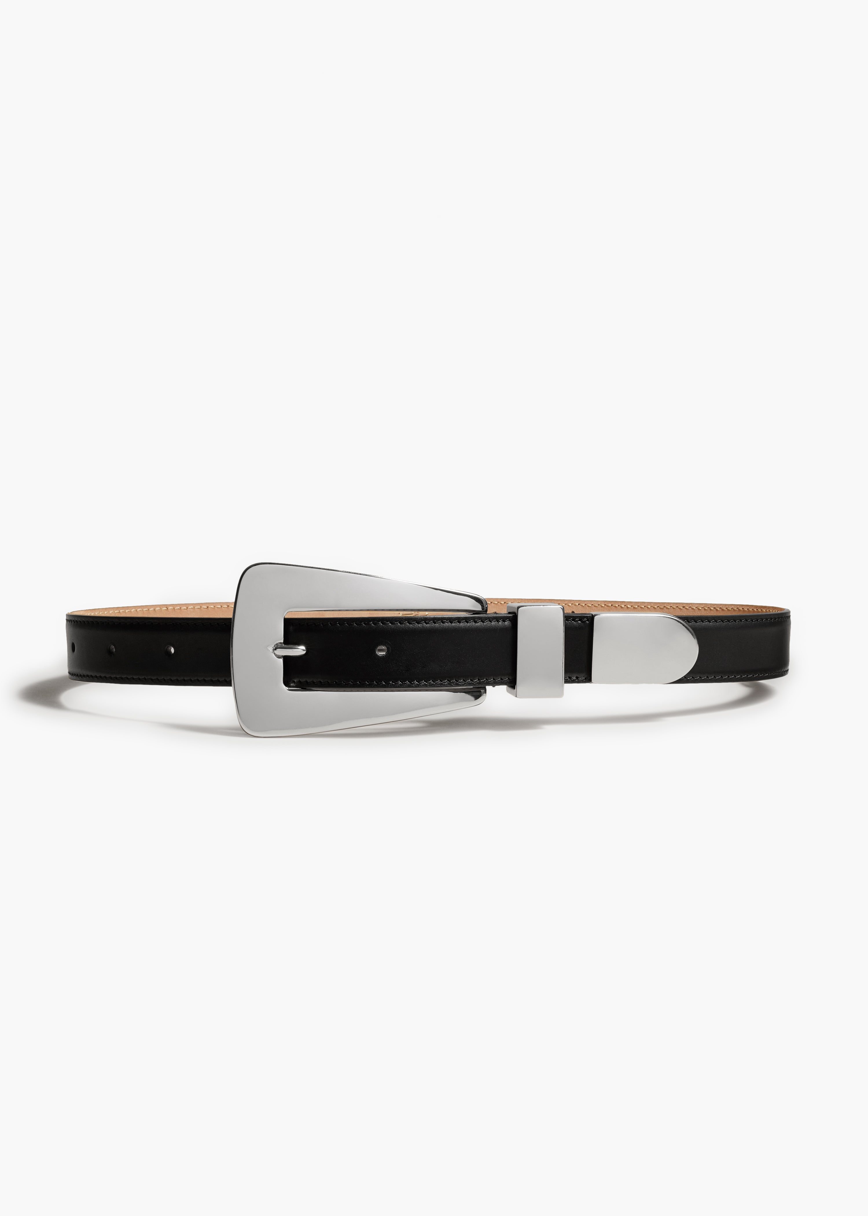 KHAITE LLC - Lucca Belt in Black Leather with Silver