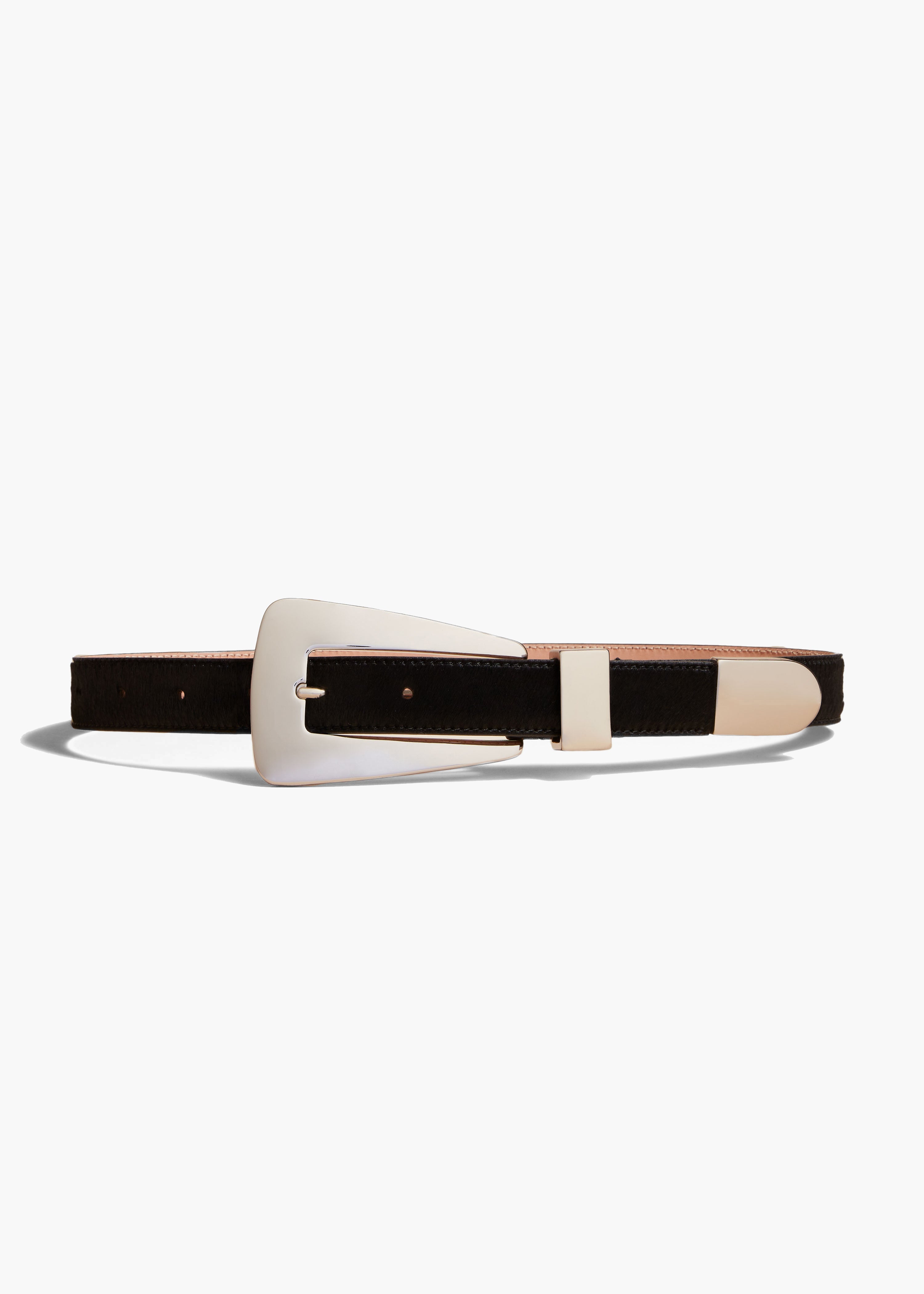 Lucca Belt in Black Haircalf with Silver MAIN SHOT