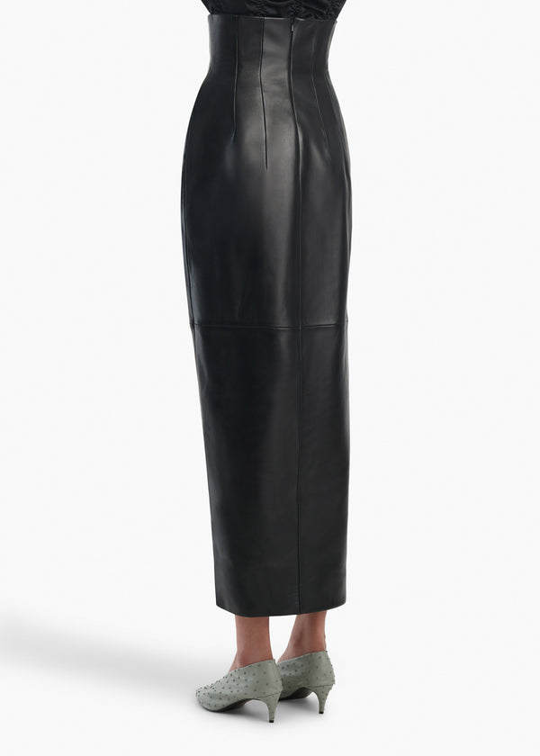 LUIZA SKIRT BLACK LEATHER 41911012 200 C