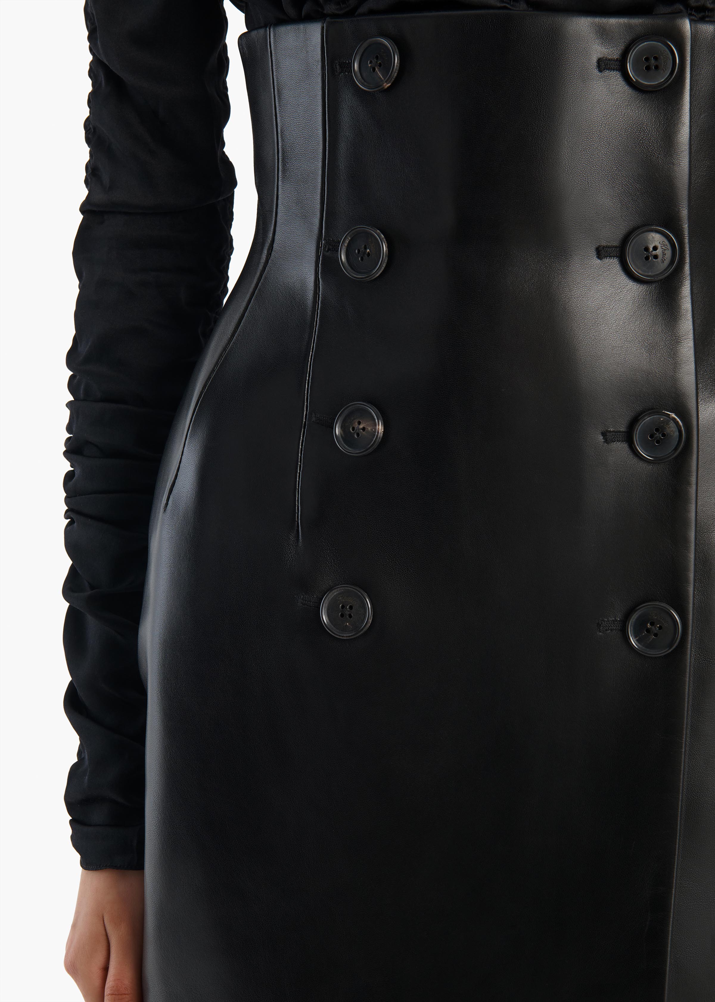 LUIZA SKIRT BLACK LEATHER 41911012 200 D