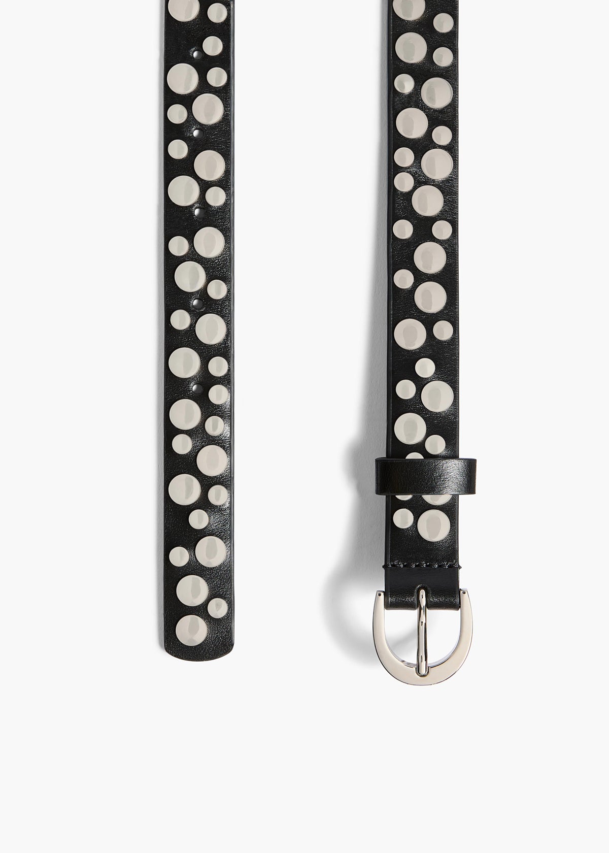 KHAITE  - Luna Belt with Studs in Black Leather