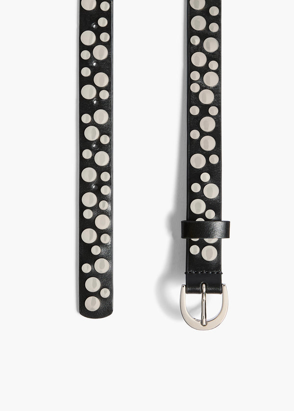 Luna Belt with Studs in Black Leather