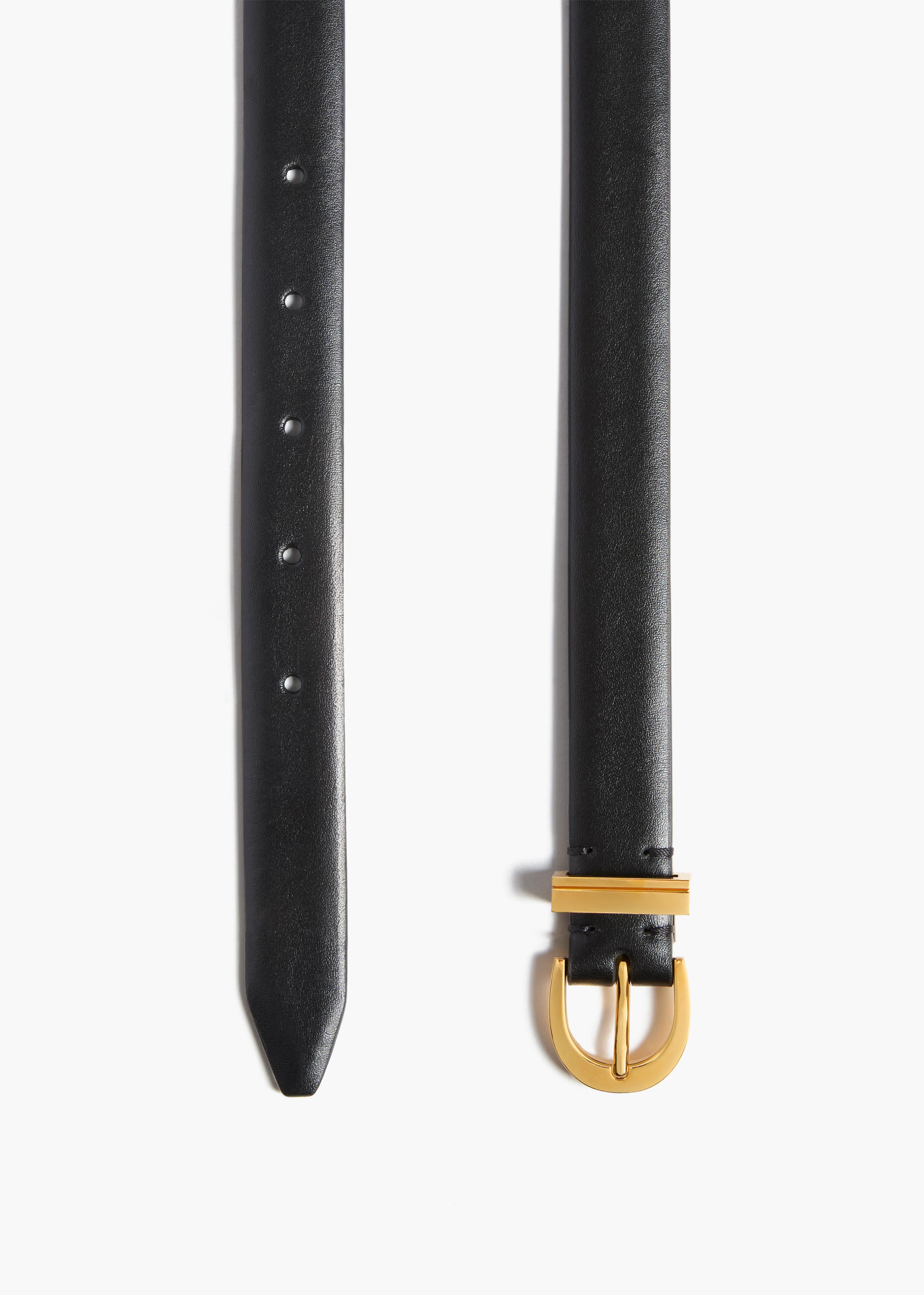 Luna Belt in Black Leather with Gold DETAILED VIEW 1