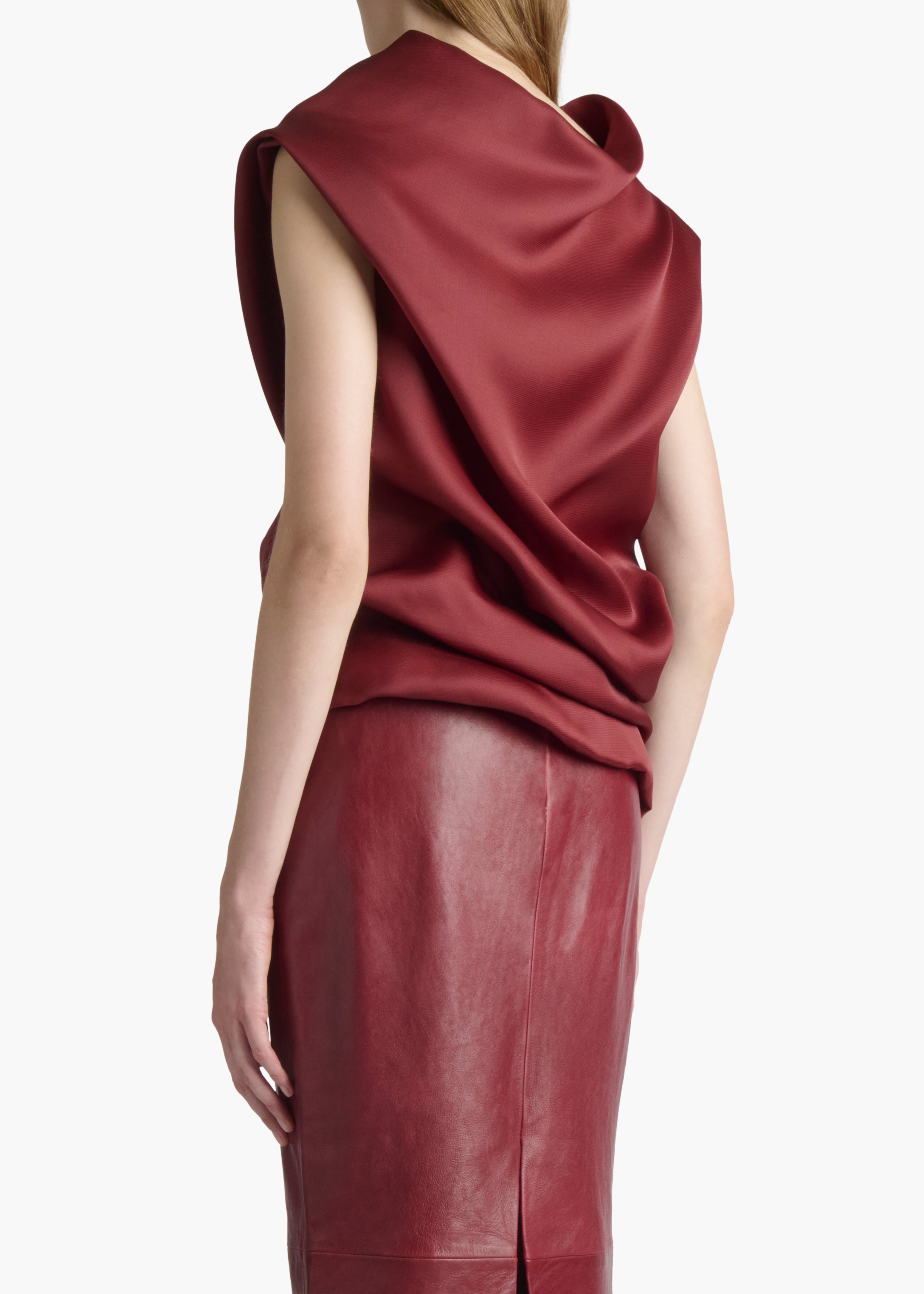 KHAITE LLC - Luola Top in Oxblood