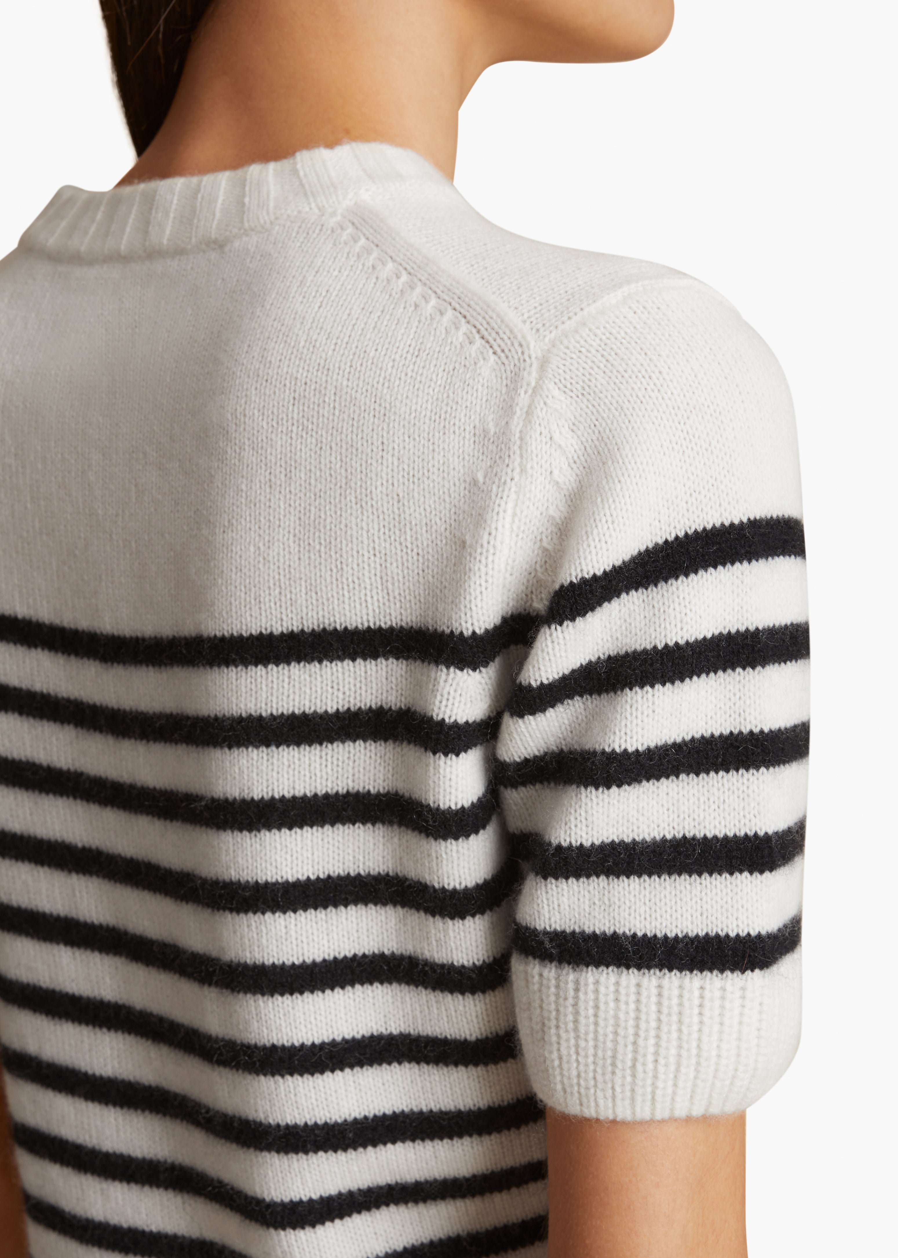 LUPHIA SWEATER IN GLAZE BLACK STRIPE DETAIL 3